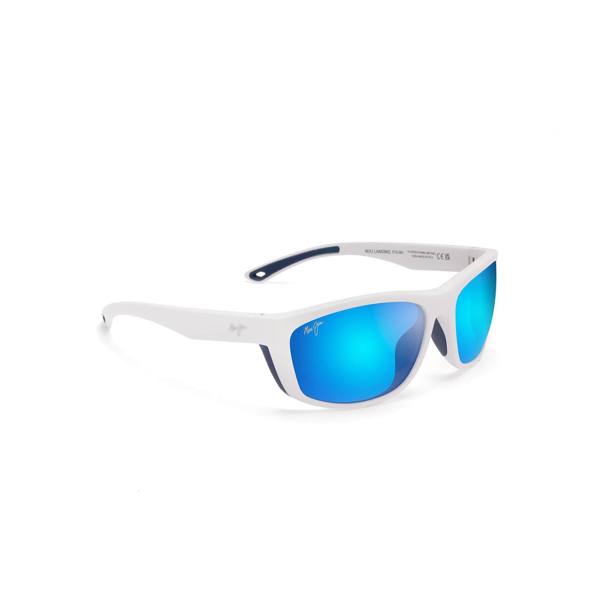 Nuu Landing Polarized Sunglasses White Frame Blue Hawaii Lens