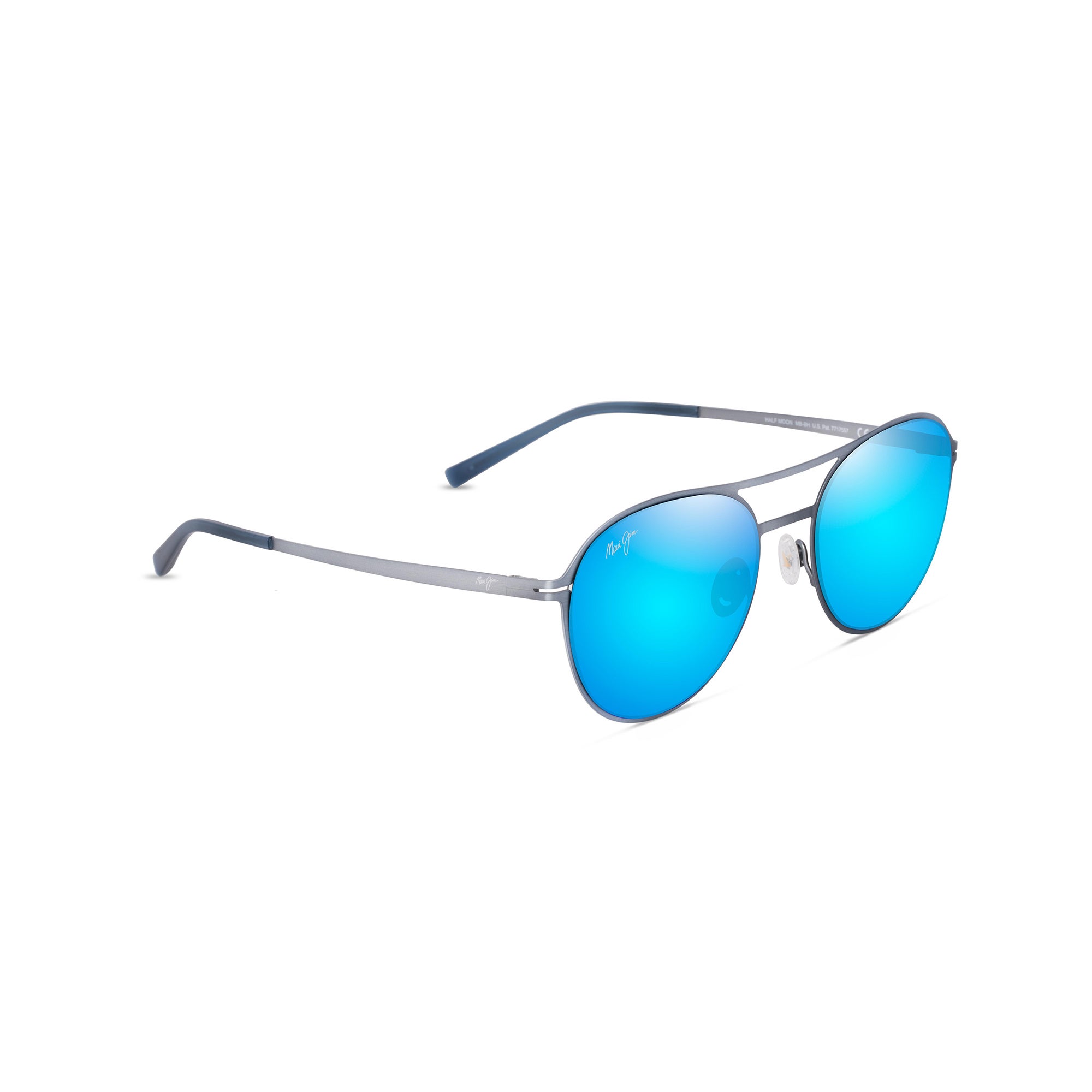Half Moon Polarized Sunglasses Dove Gray Frame Blue Hawaii Lens