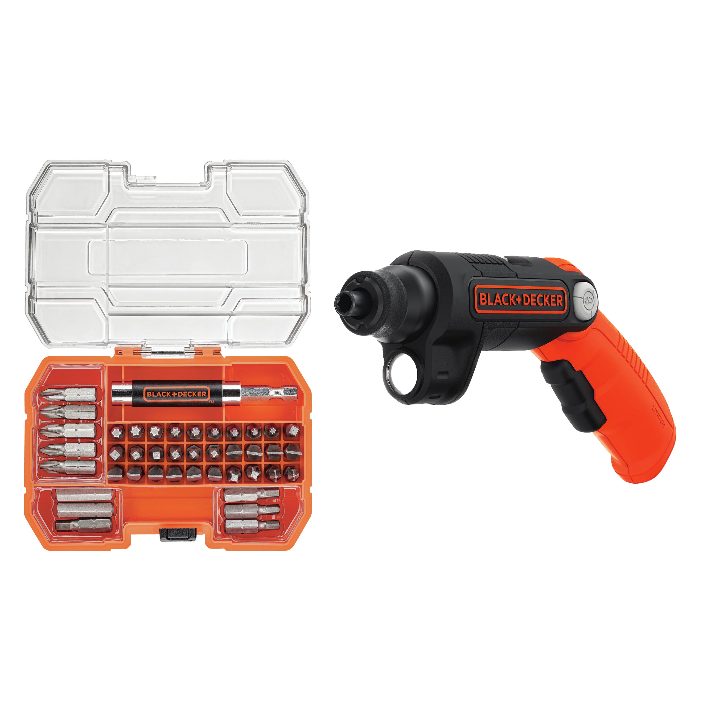 4V MAX Cordless Screwdriver w/ LED Light & 42pc Screwdriver Bit Set