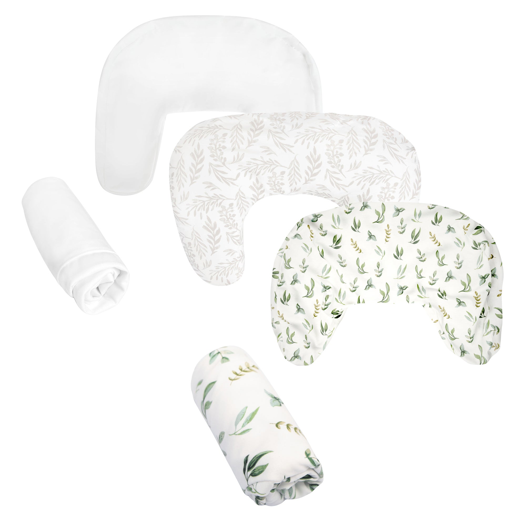 Boppy New Nursing Pillow Bundle w/ Cotton Cover Foilage & Leaves