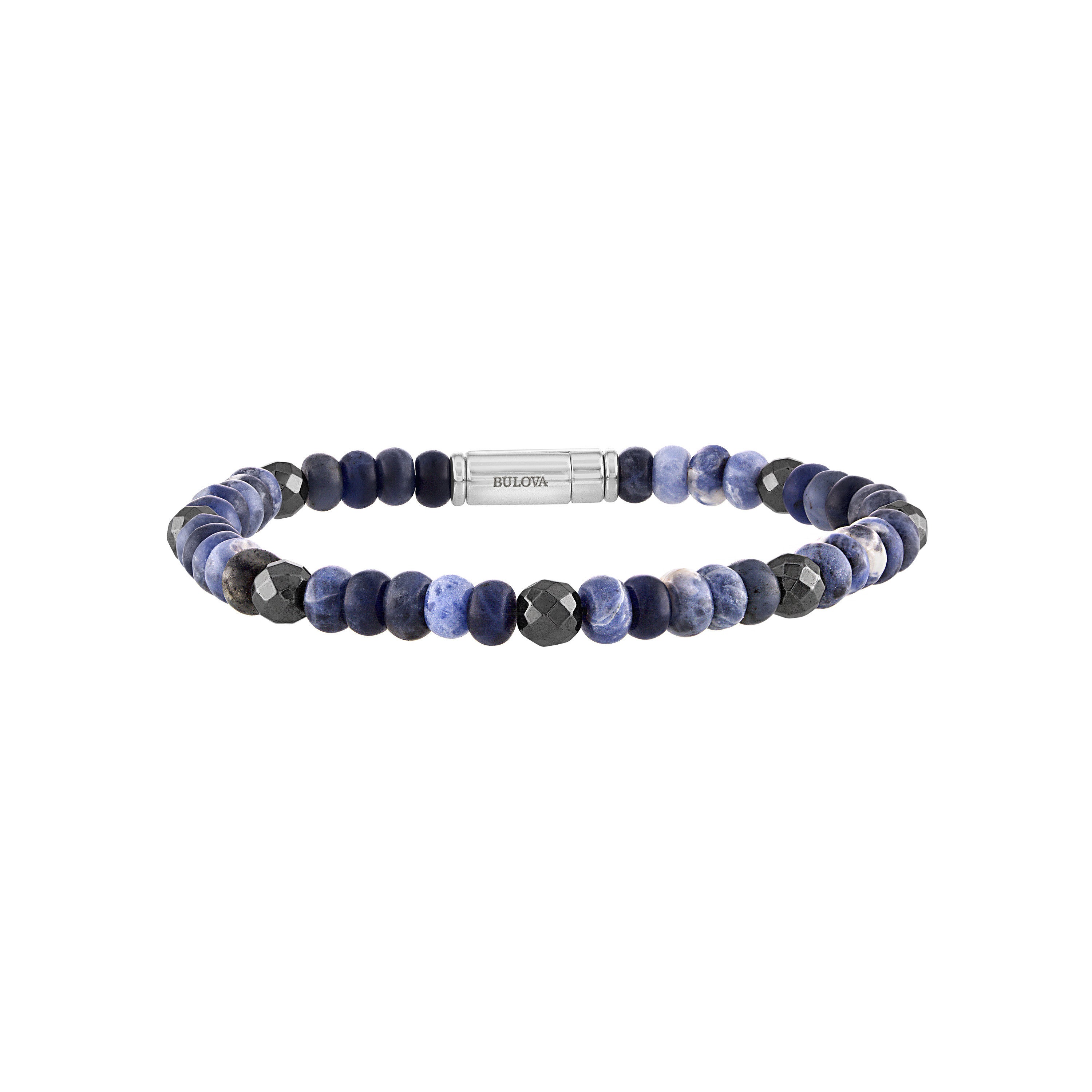 Classic Varying Blue Sodalite Beaded Bracelet 8.5"