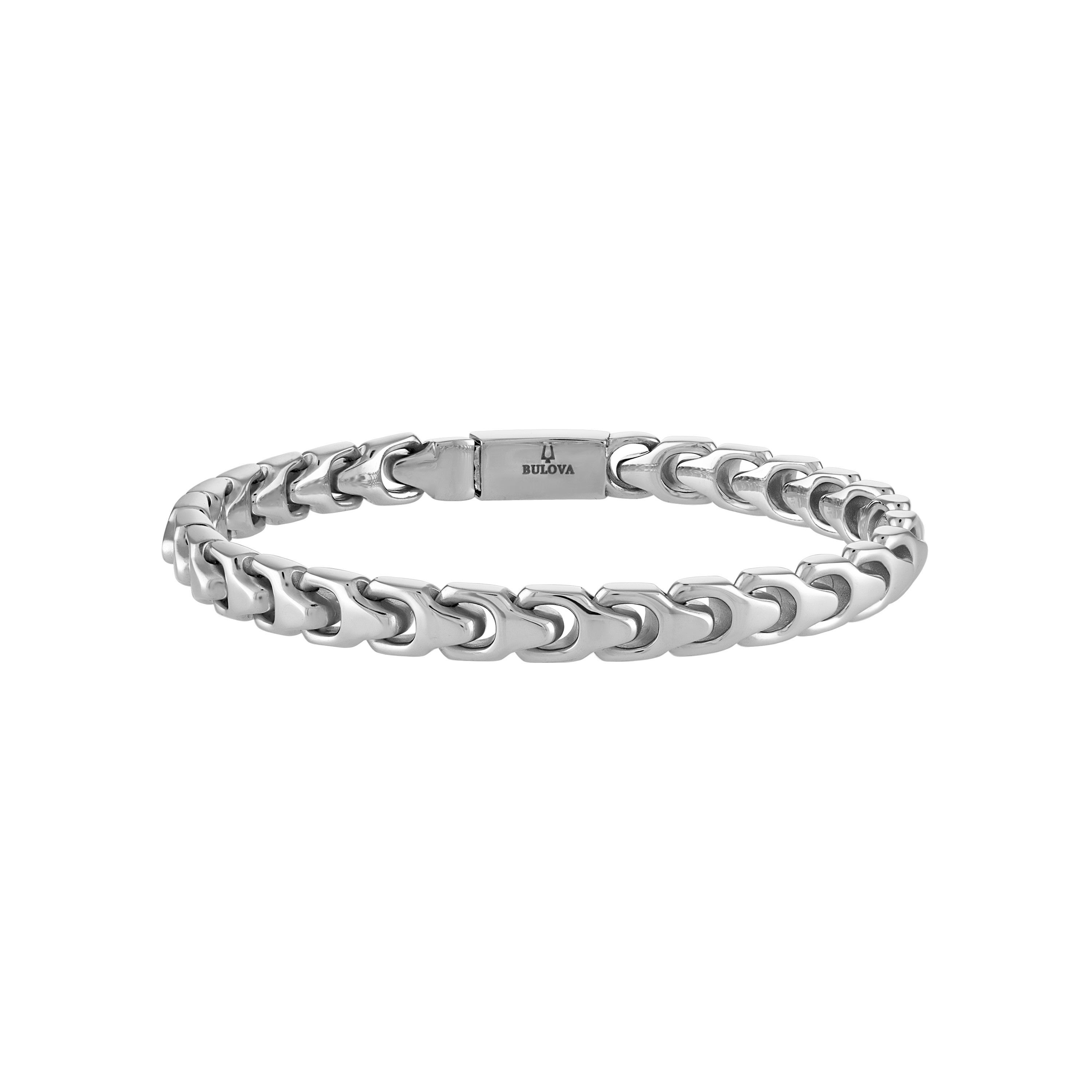 Bulova Link 6mm Silver-Tone Stainless Steel Bracelet 7.25"