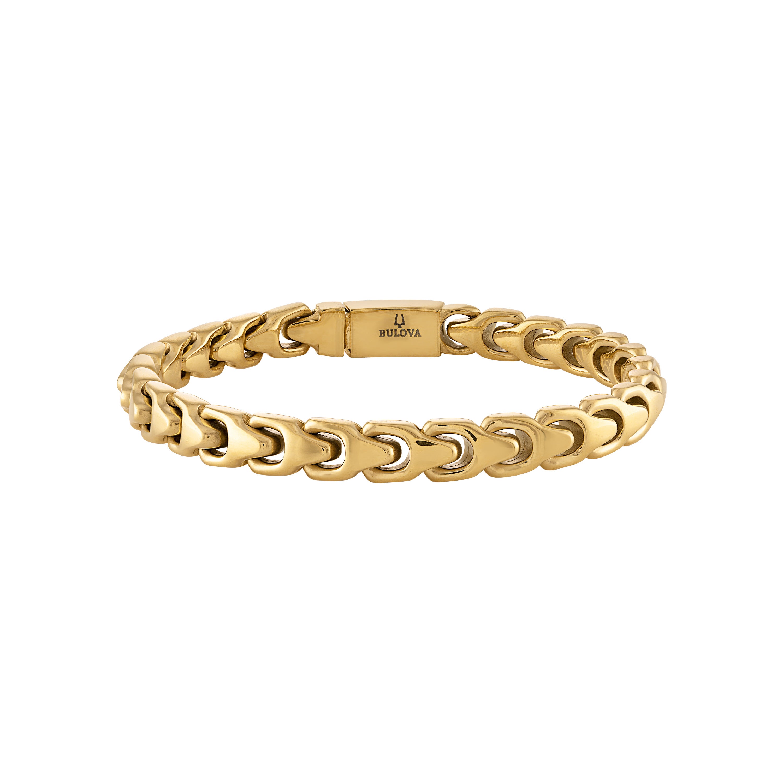 Bulova Link  8mm Gold-Tone Stainless Steel Bracelet 7.25"