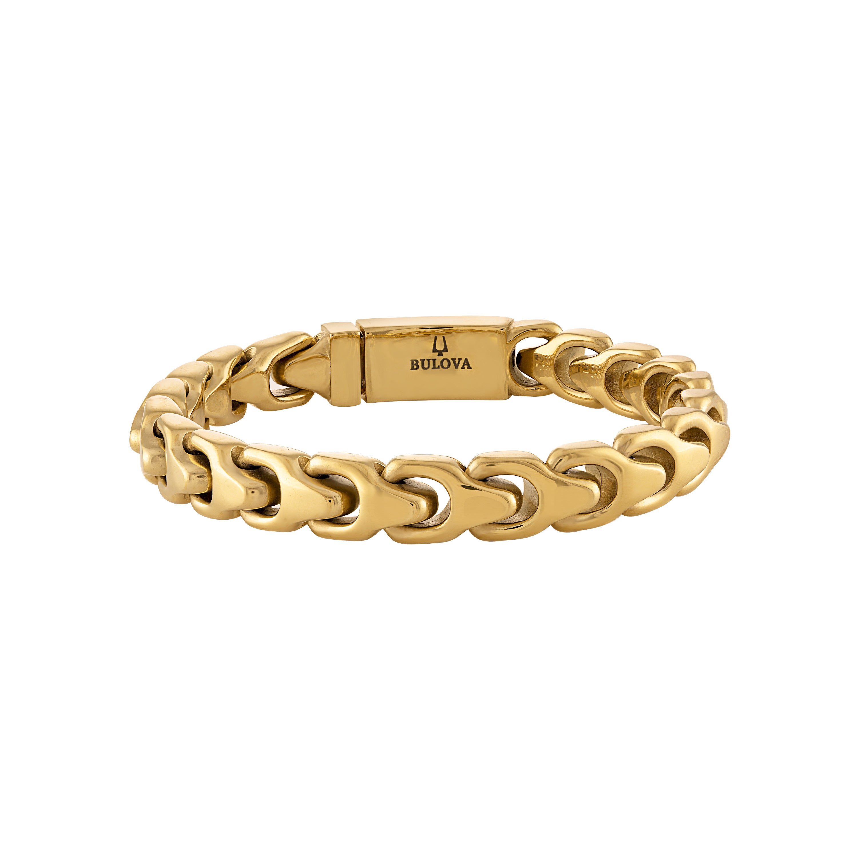 Bulova Link 10mm Gold-Tone Stainless Steel Bracelet 8.5"