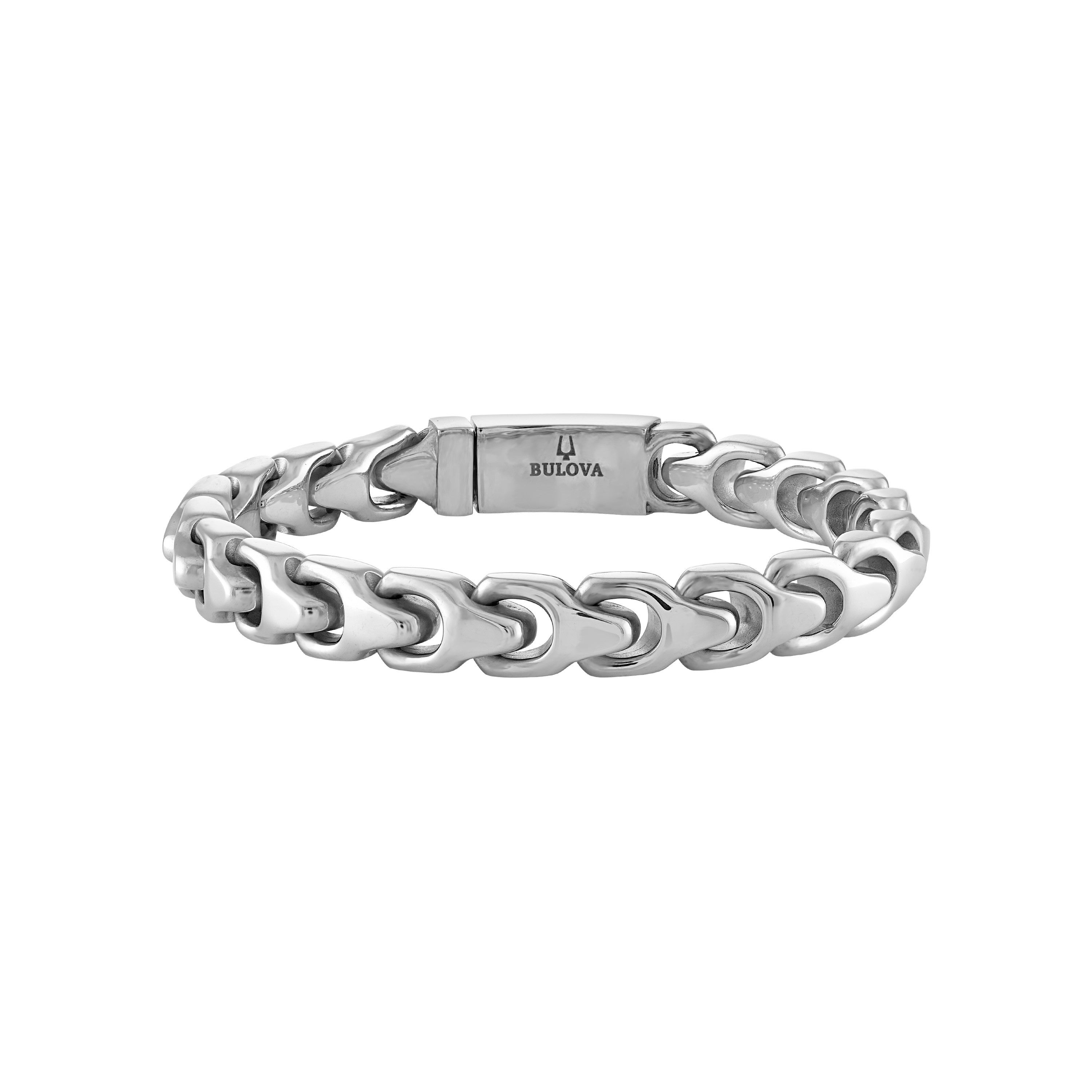 Bulova Link 10mm Silver-Tone Stainless Steel Bracelet 8.5"