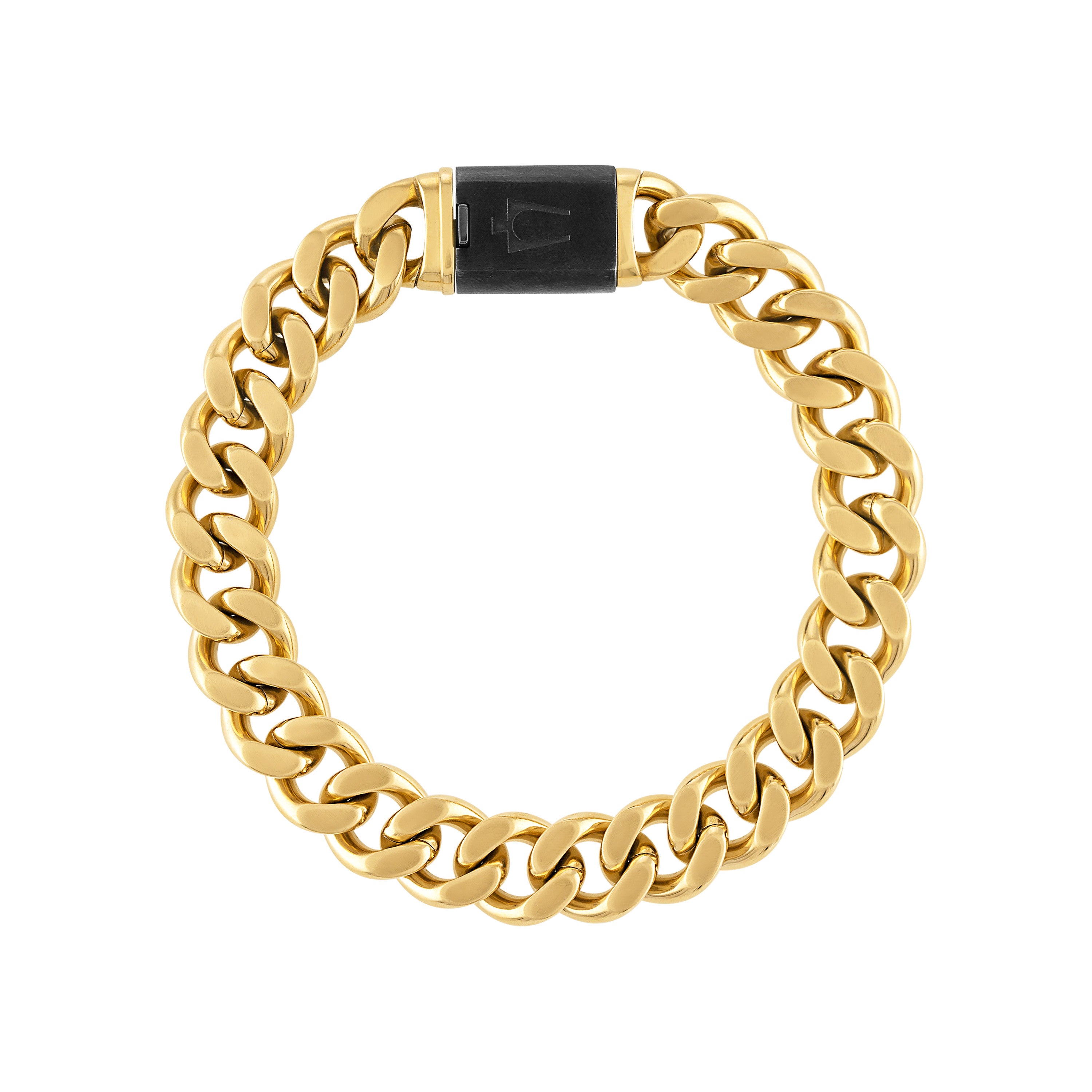Classic 13mm Curb Gold-Tone Stainless Steel Bracelet 8"