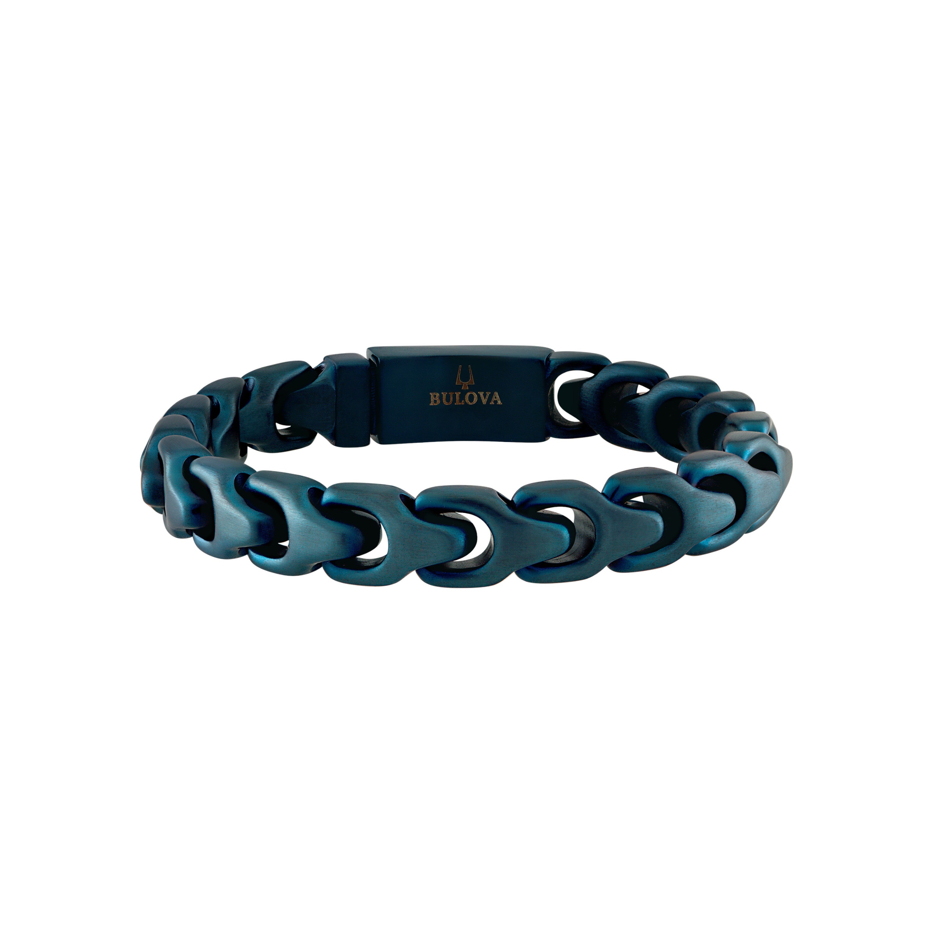 Bulova Link 8mm Blue Ion-Plated Stainless Steel Bracelet 7.25"