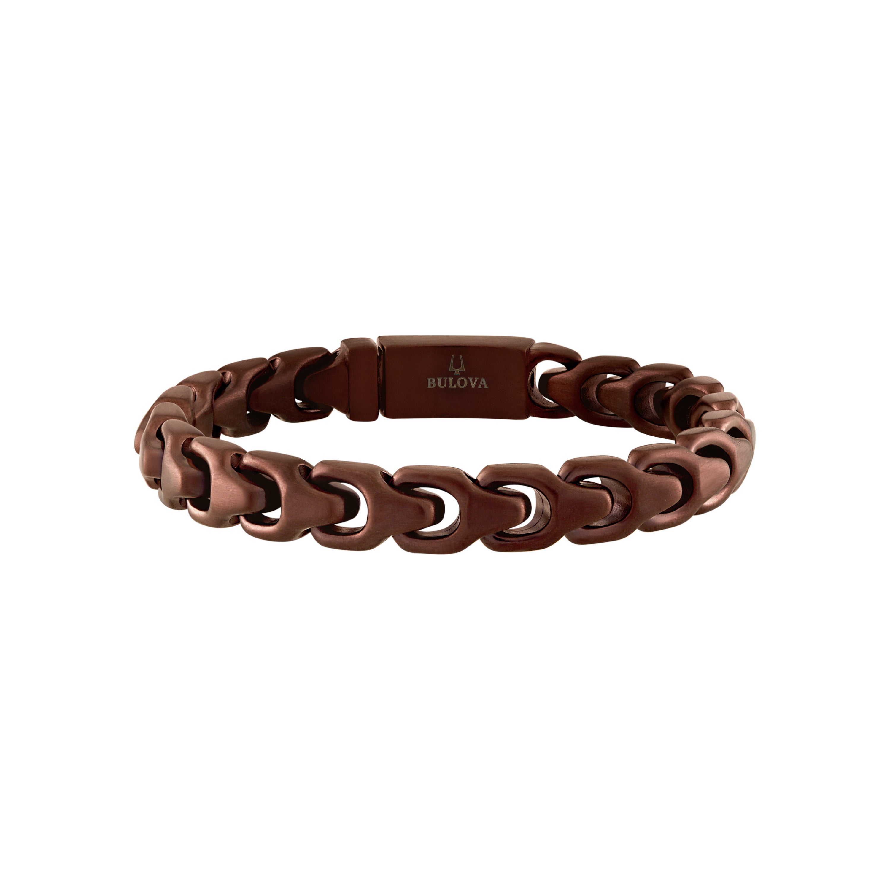 Bulova Link 8mm Chocolate Brown IP Stainless Steel Bracelet 8.5"