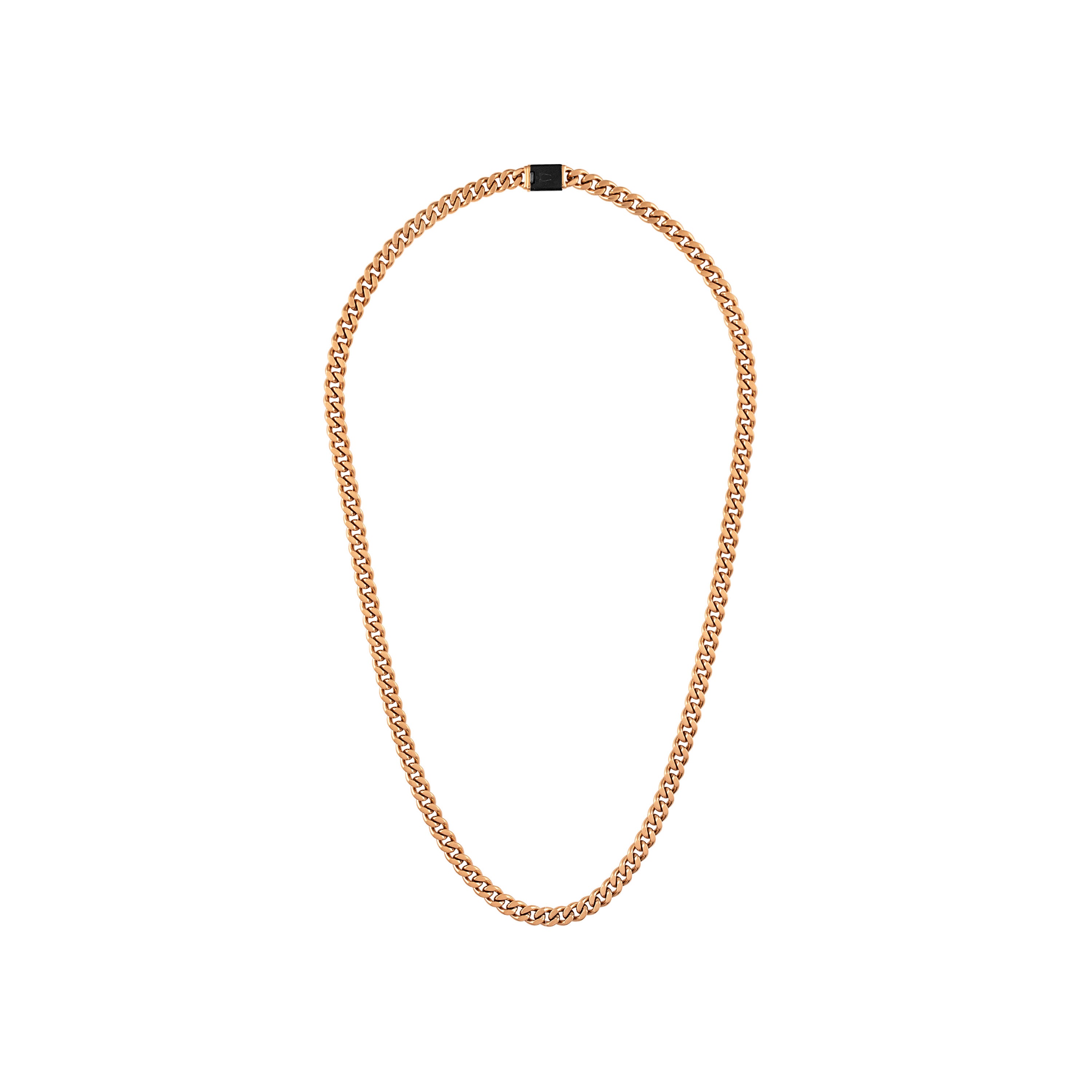 Latin GRAMMY Classic 6mm Stainless Steel Curb Chain Necklace - 22" Rose Gold-Tone