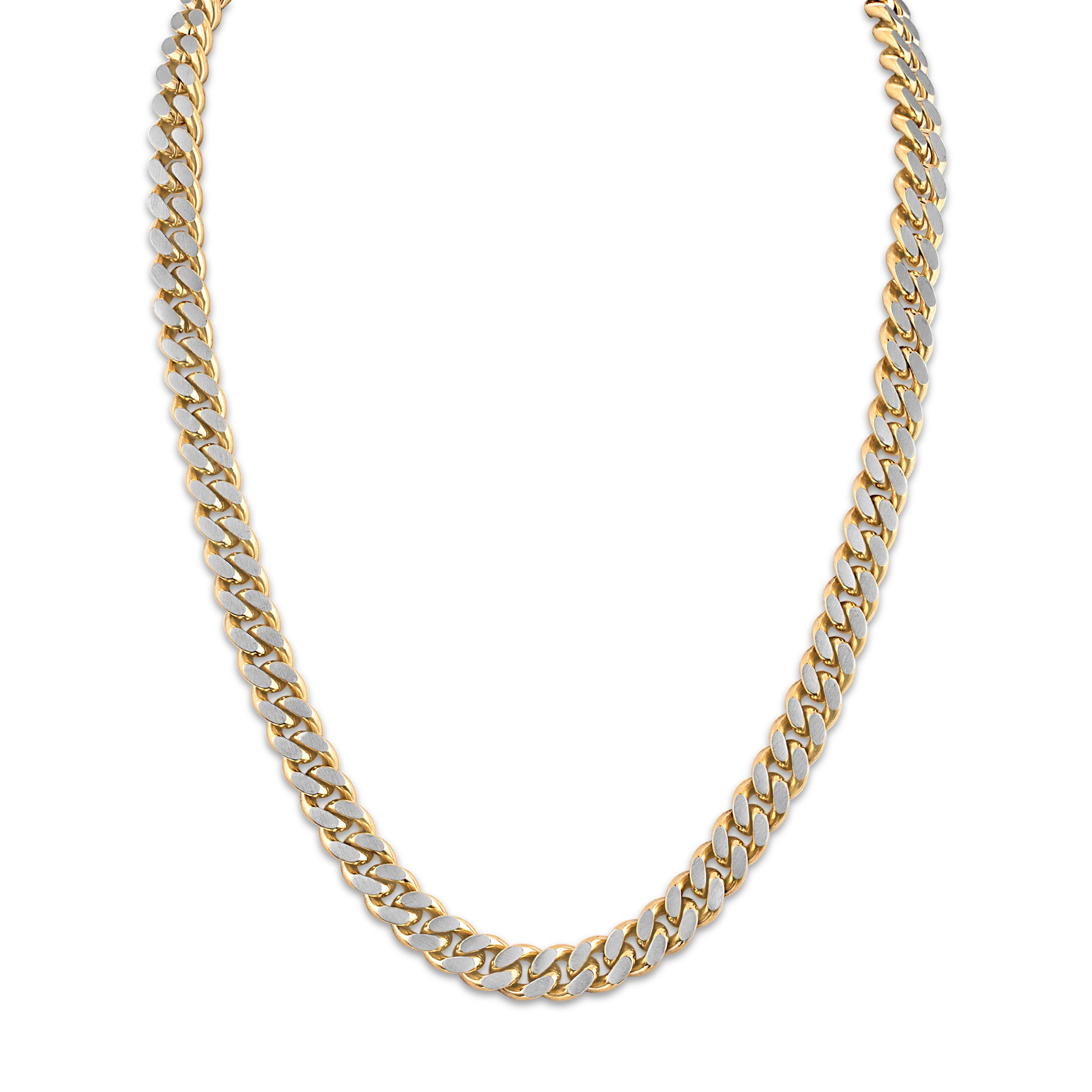Classic 10mm Gold & Silver-Tone Curb Chain Necklace 24"