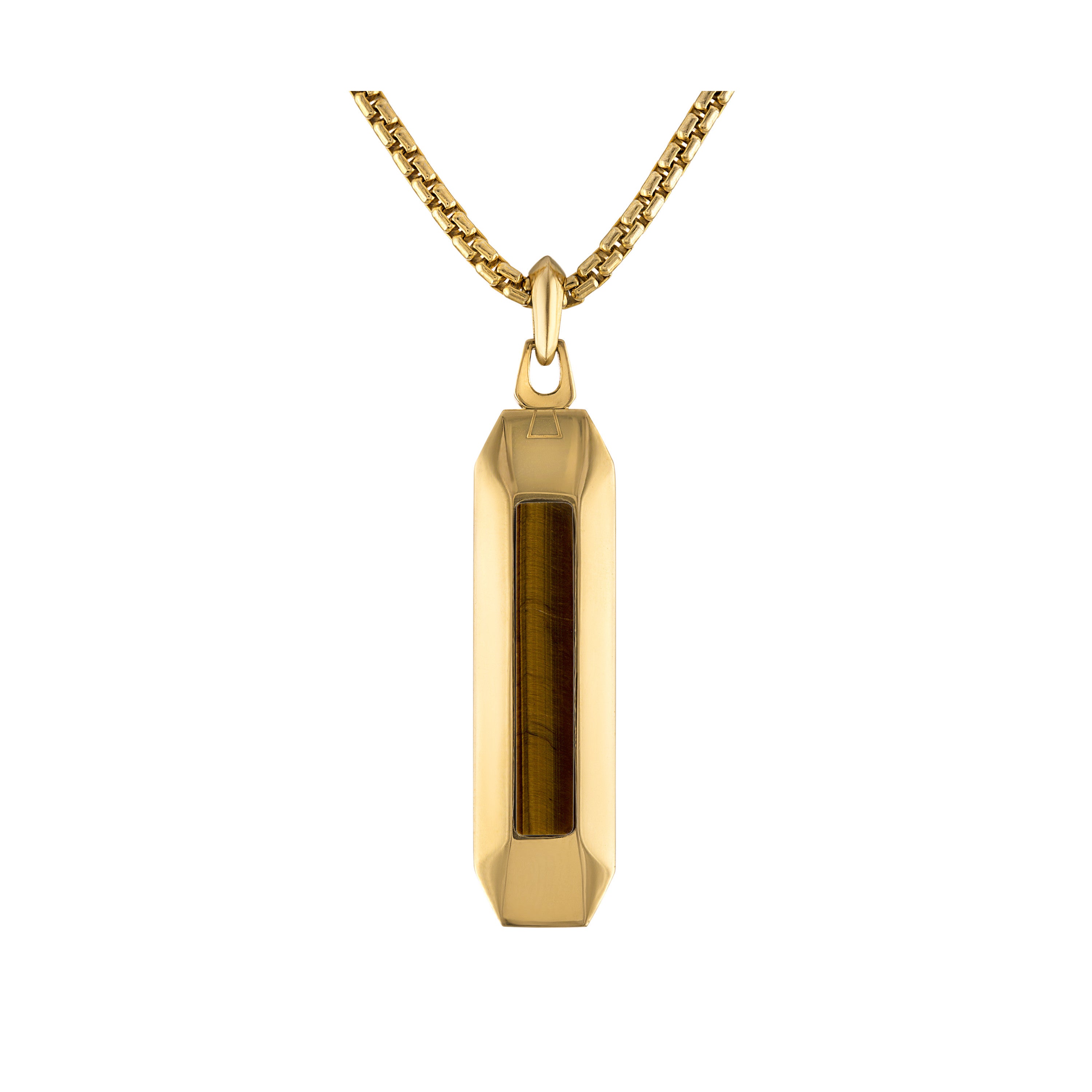 Marine Star Gold-Tone Stainless Steel Dog Tag Pendant Necklace 24"-26"