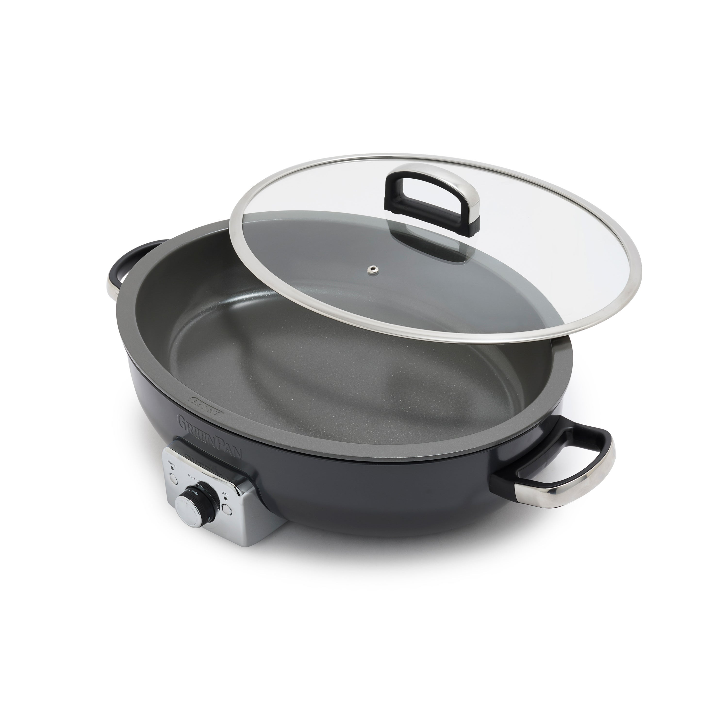 Elite 5.5qt Oval Electric Skillet Graphite