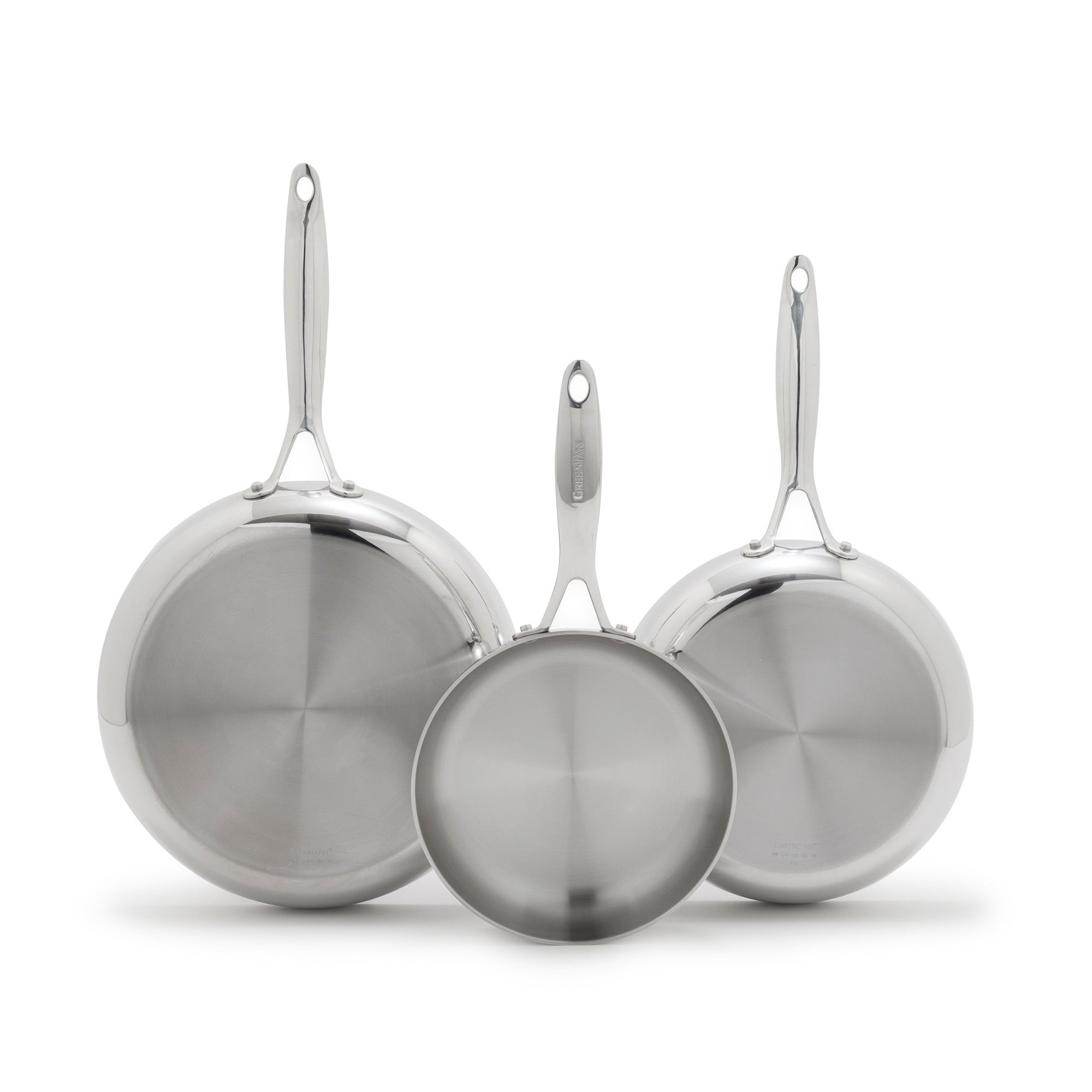 Valencia Pro Stainless Steel Uncoated 3pc Frypan Set