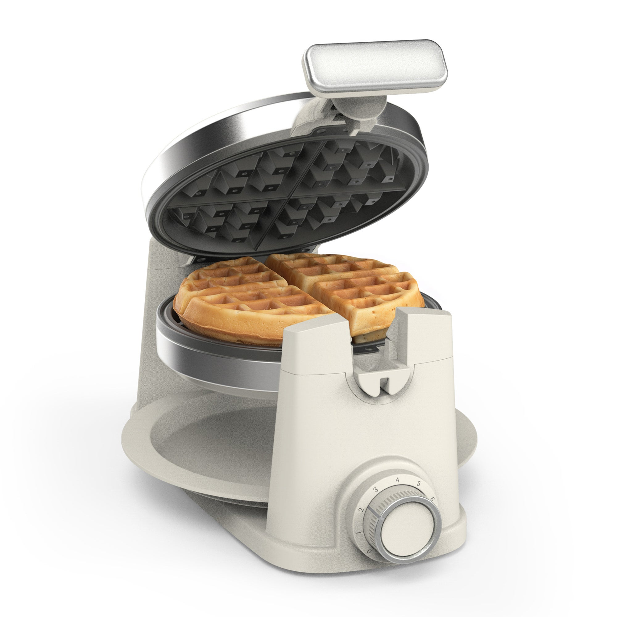 Rotating Waffle Maker Linen Cream
