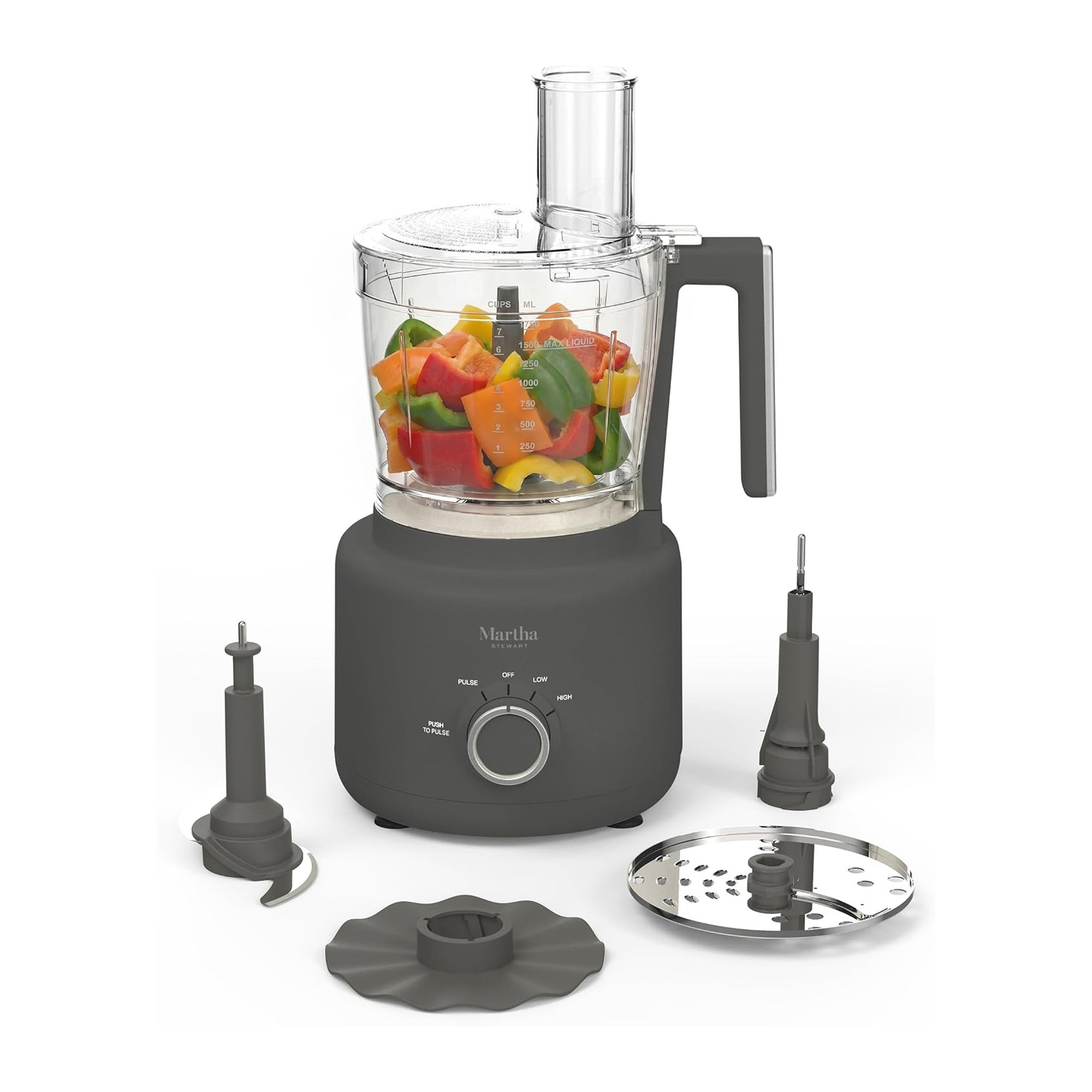 10-Cup Electric Food Processor Caviar Gray