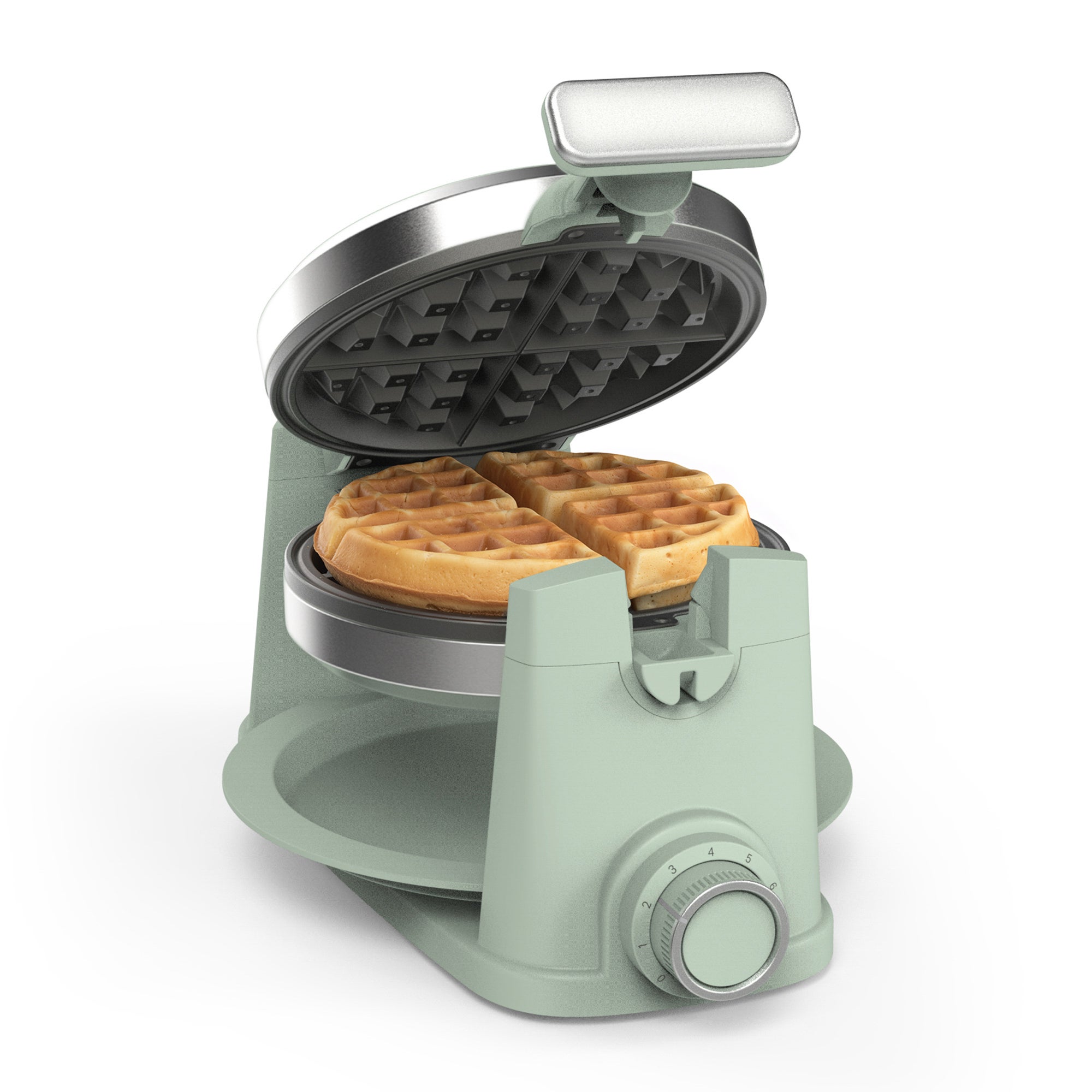 Rotating Waffle Maker Honeydew Green