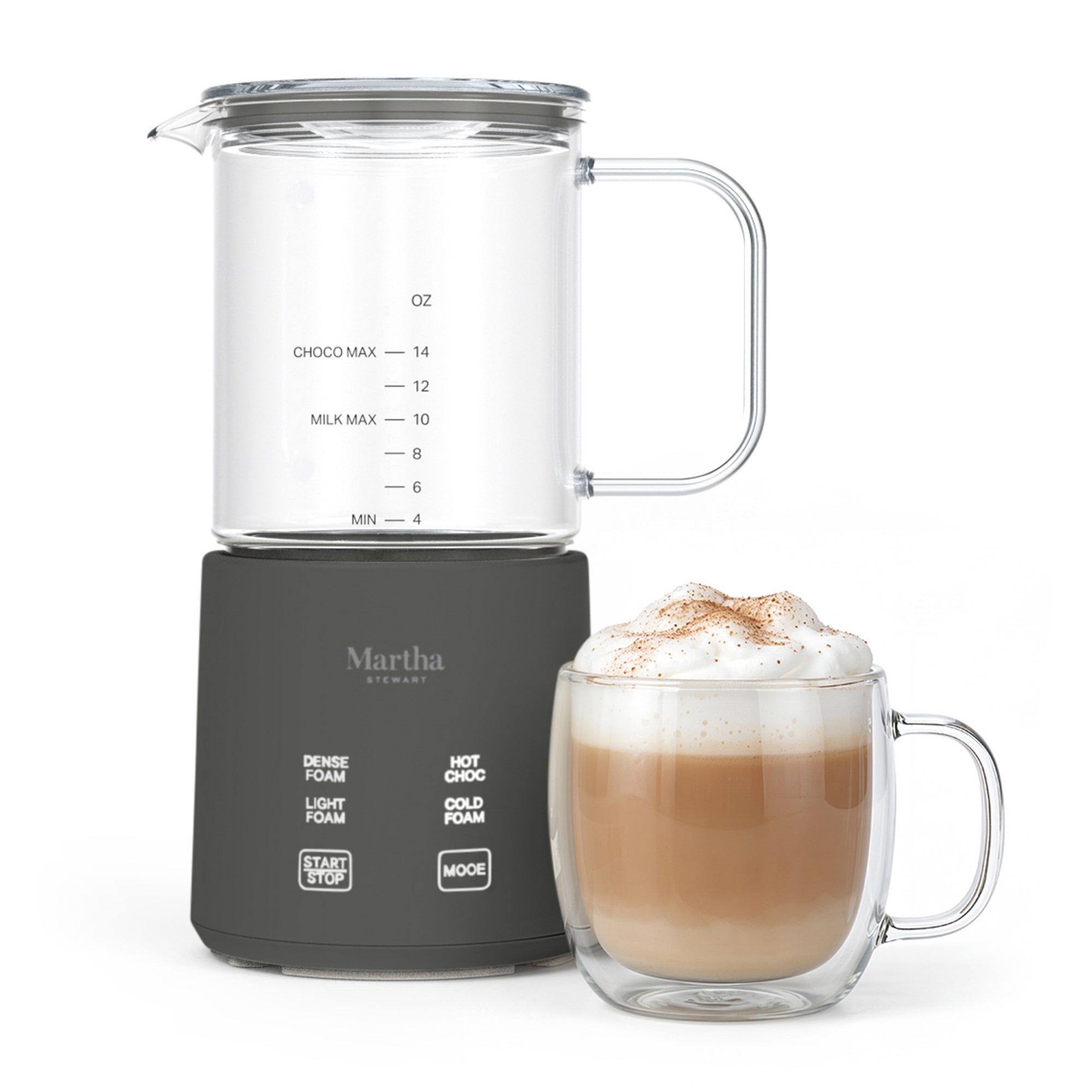 Milk Frother & Steamer Caviar Gray