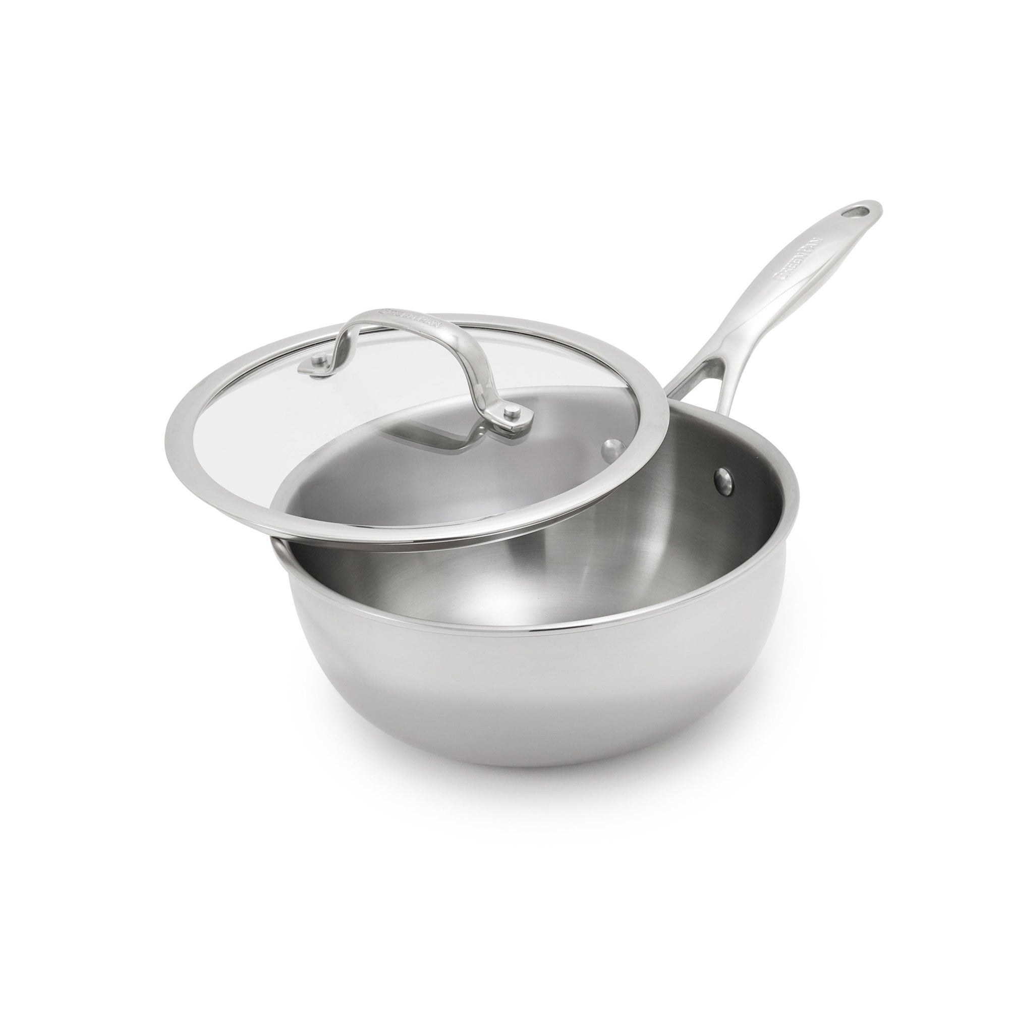 Valencia Pro Stainless Steel Uncoated 2.5qt Chefs Pan w/ Lid