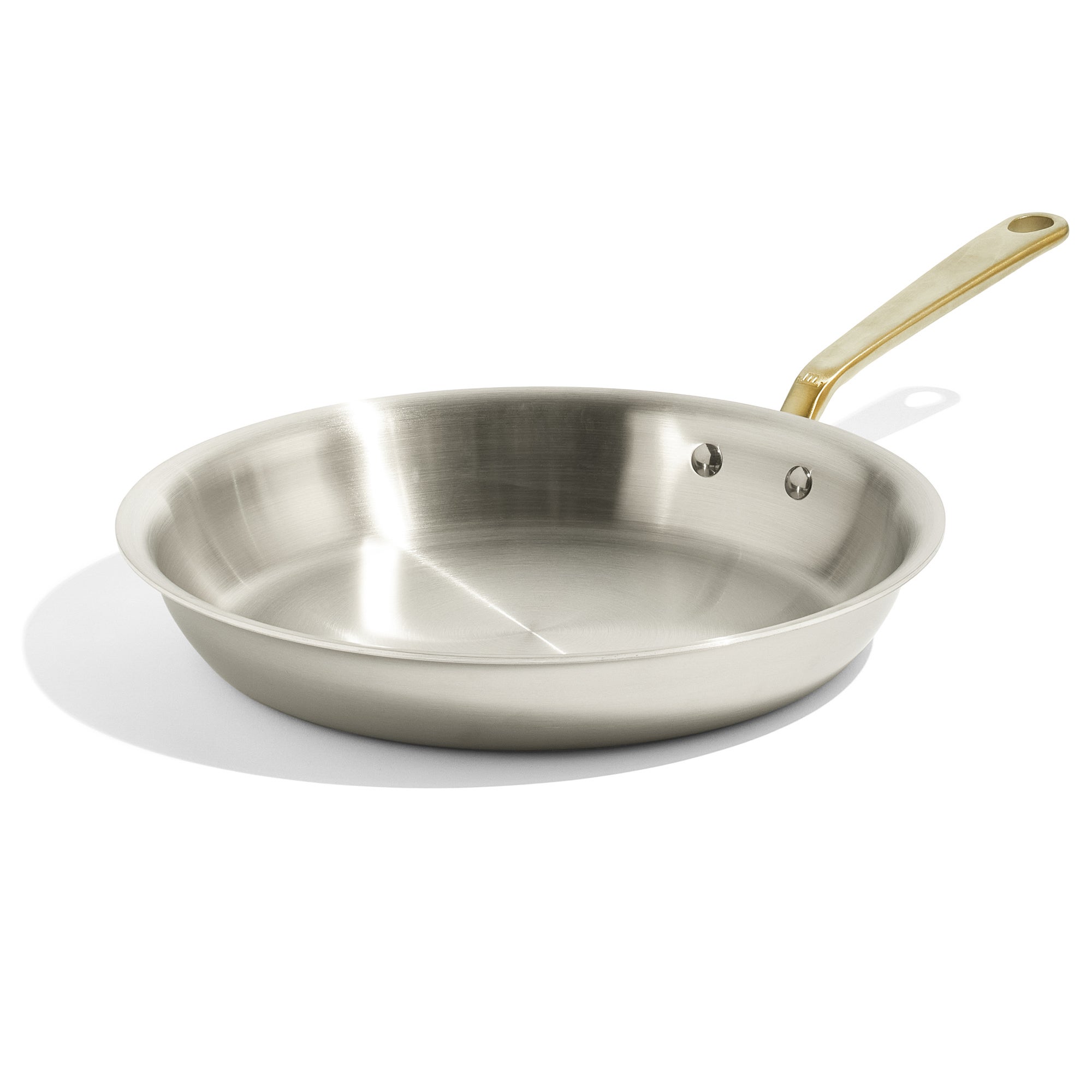 12" Stainless Clad Frying Pan w/ Antique Brass Handle