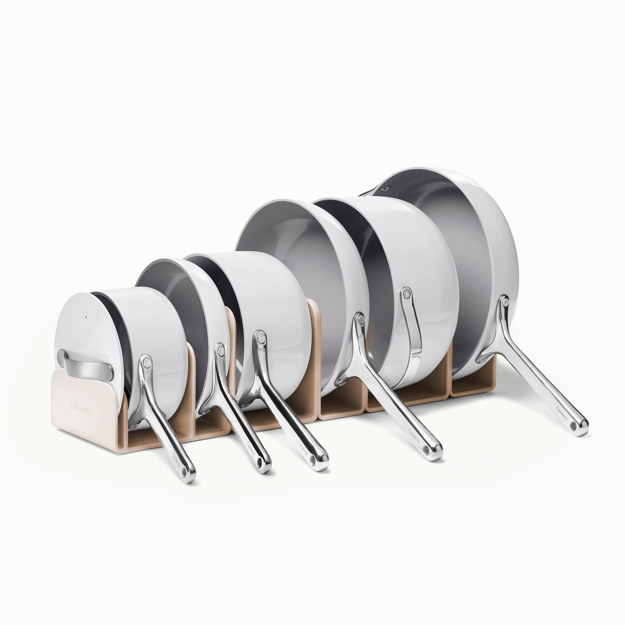 16pc Ceramic Nonstick Cookware & Minis Set w/ Storage Gray