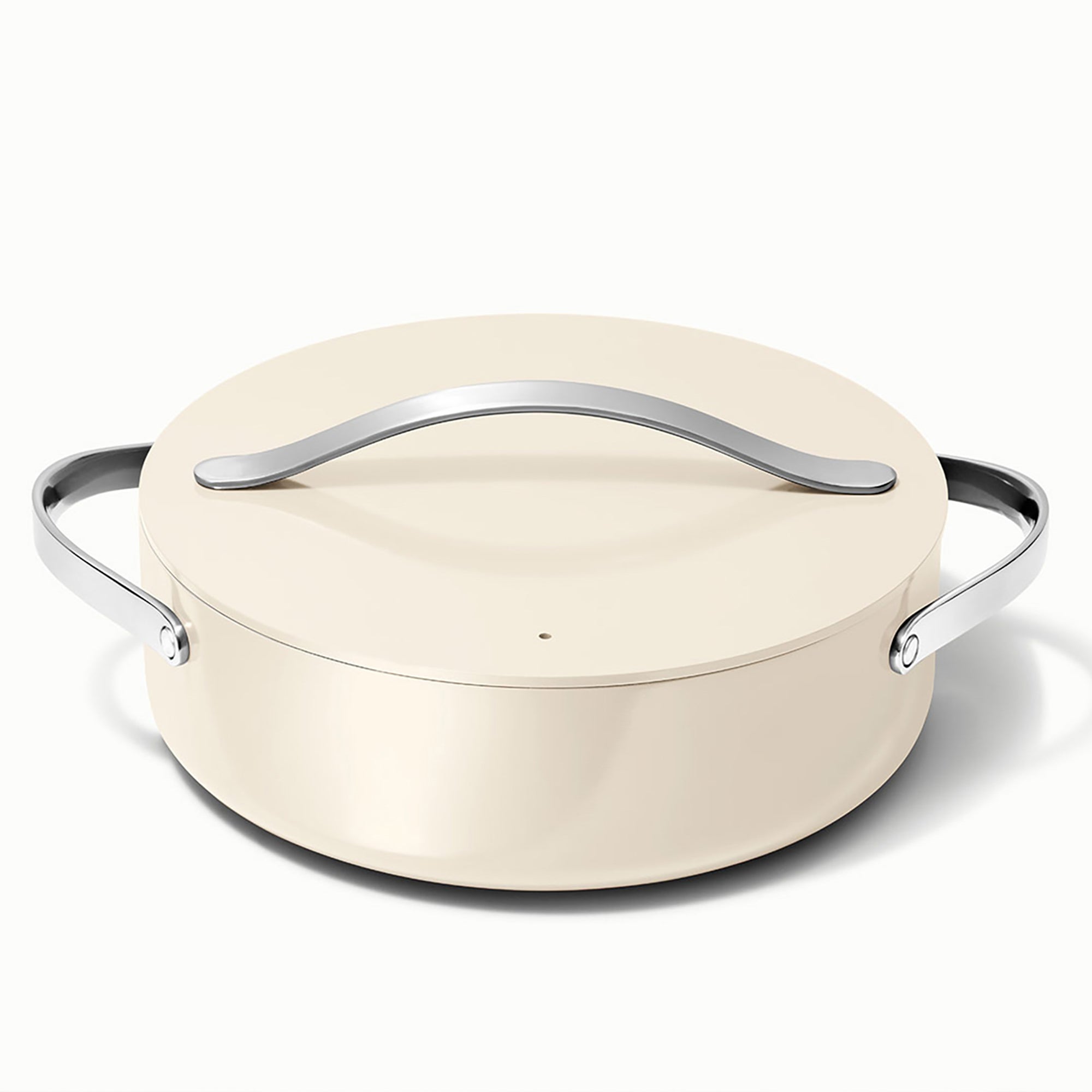 6qt Nonstick Ceramic Rondeau Pan w/ Lid Cream