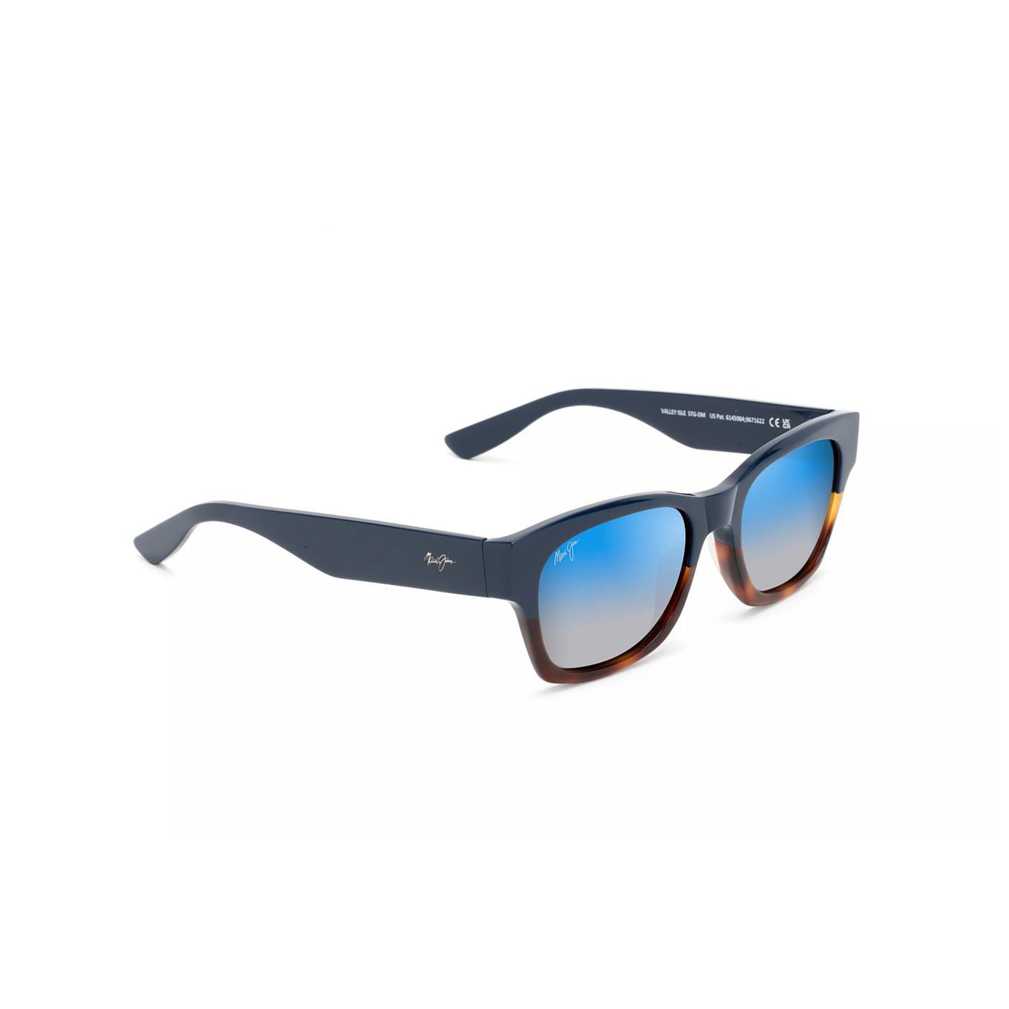 Valley Isle Polarized Sunglasses Navy Frame Dual Mirror Lens