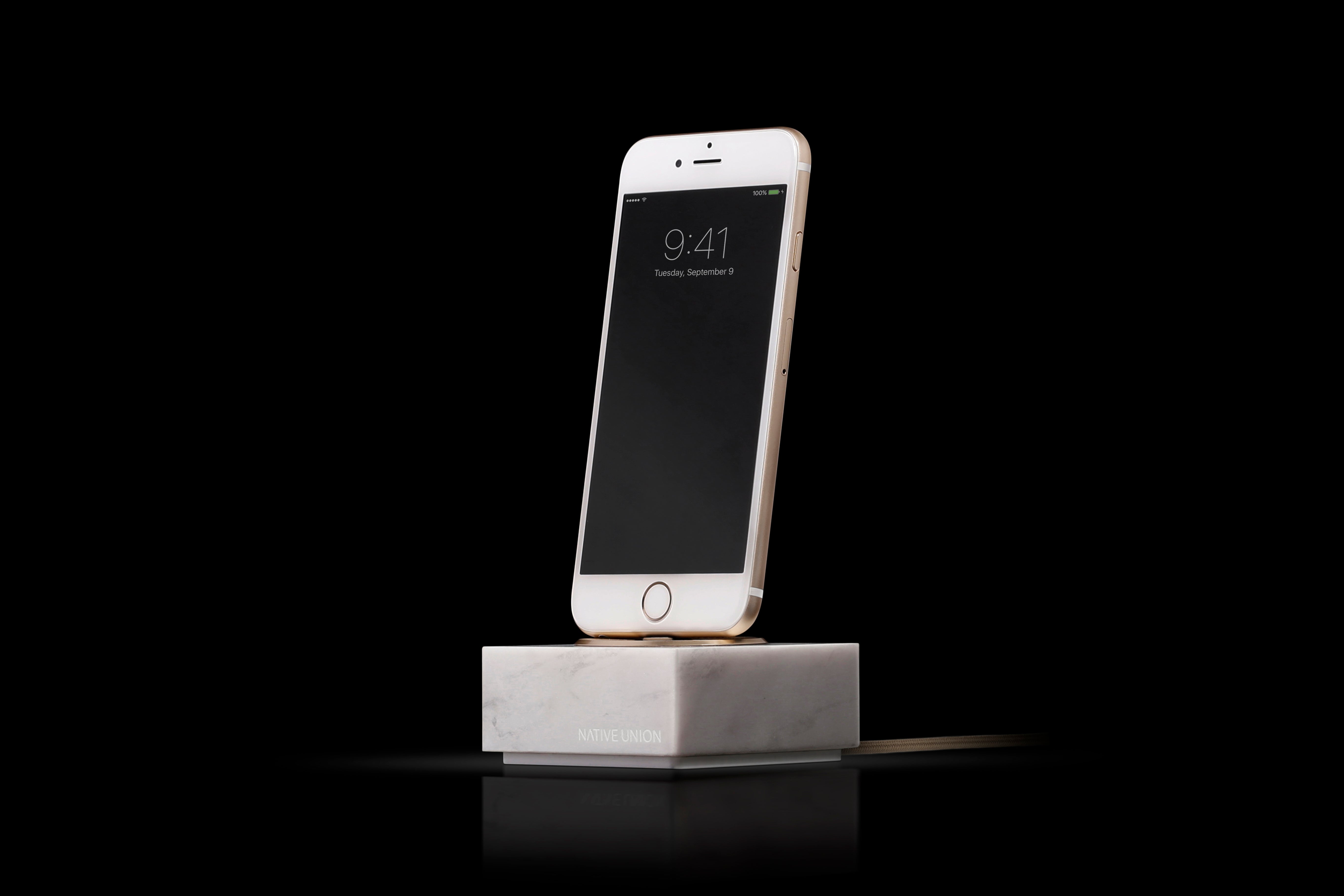 Dock+ Lightning Marble Edition for iPhone White
