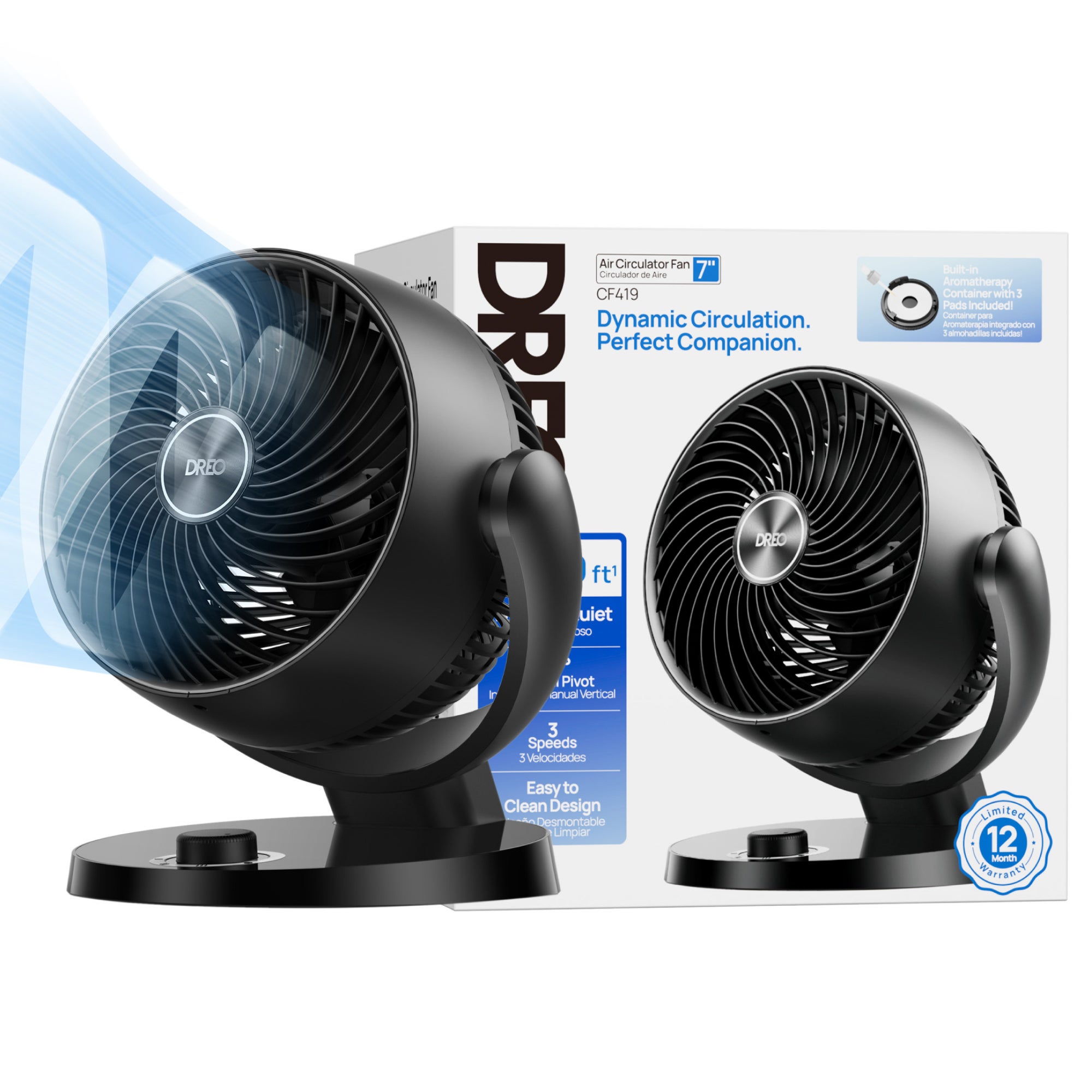 7" Air Circulator Desk Fan 3 Speed Quiet