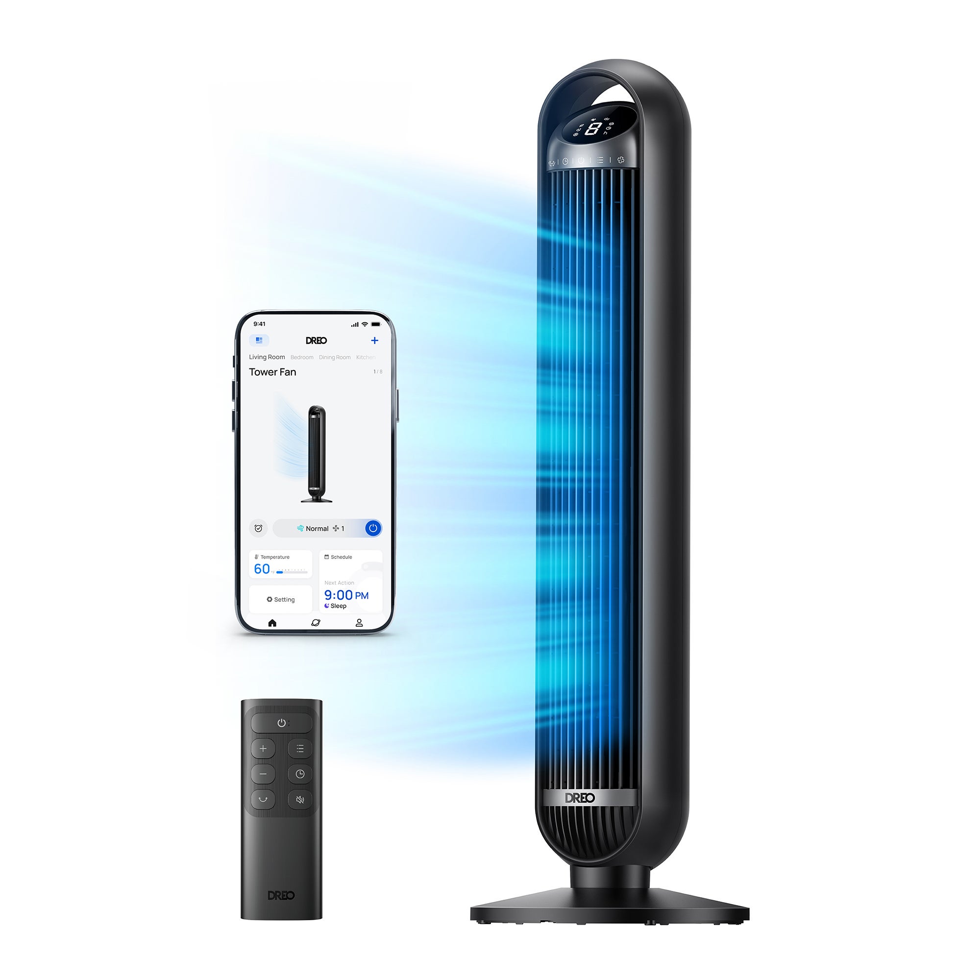 36" Smart Nomad Tower Fan 8 Speed w/ Remote