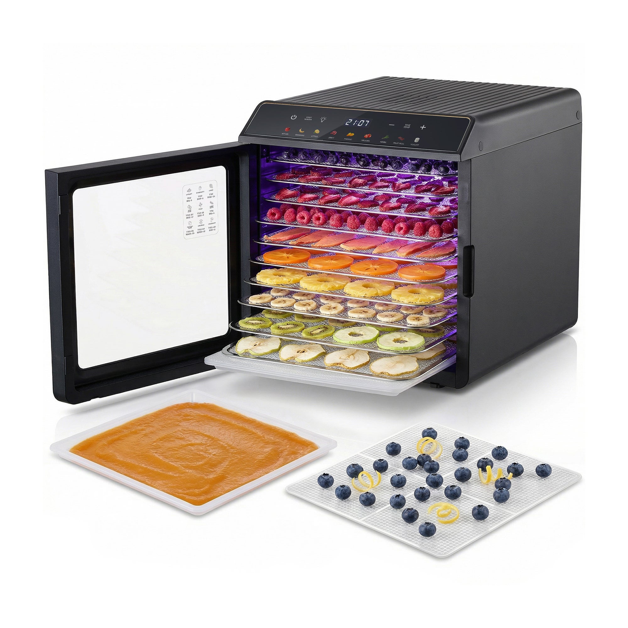 10 Tray Food Dehydrator w/ Stainless Steel Trays