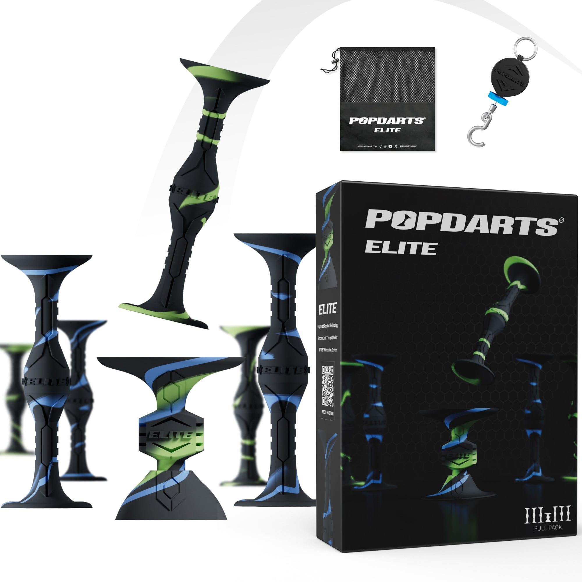 Elite Pack Full Popdarts Set Blue & Green