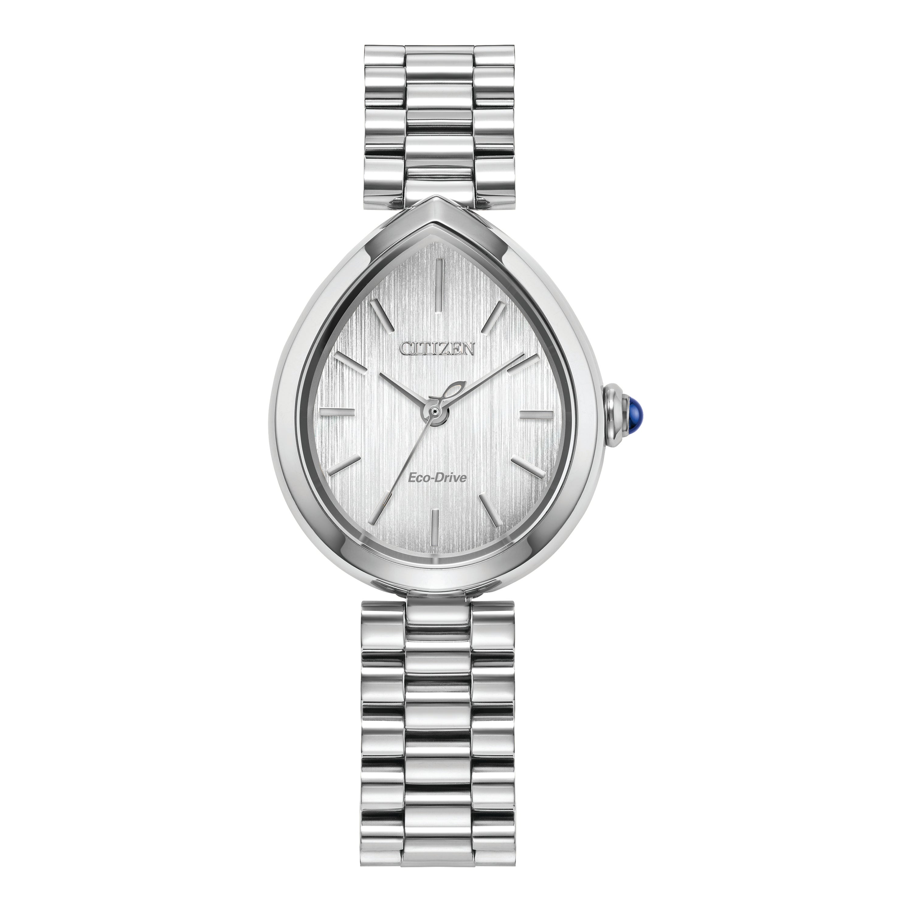 Ladies Citizen L Rainell Eco-Drive Silver-Tone SS Teardop Watch Silver Dial