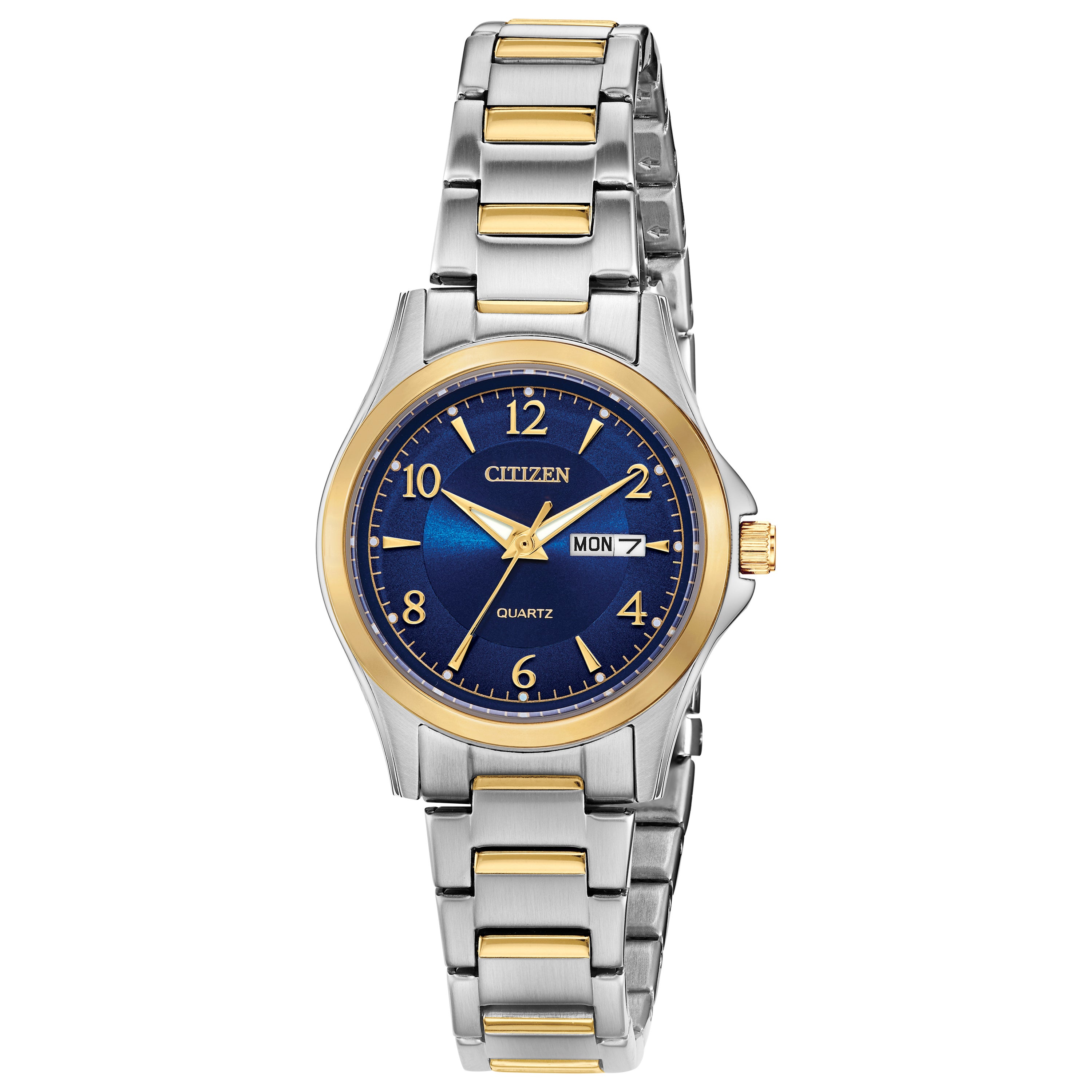 Ladies' Quartz Two-Tone Stainless Steel Watch, Blue Dial