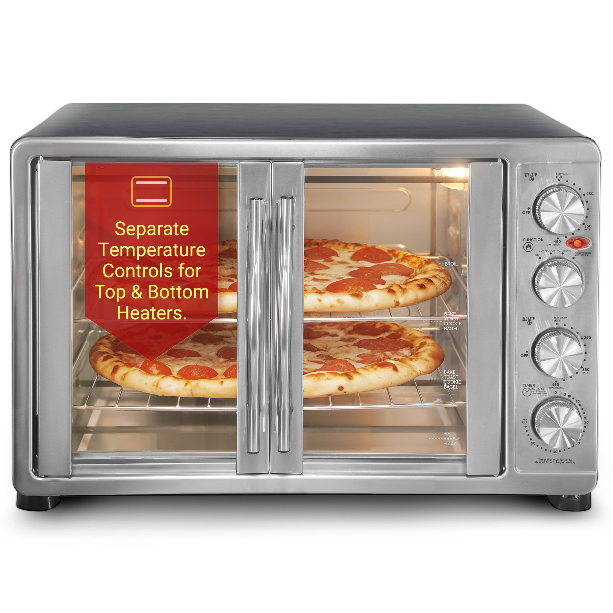 45L French Door Convection Toaster Oven w/ Rotisserie