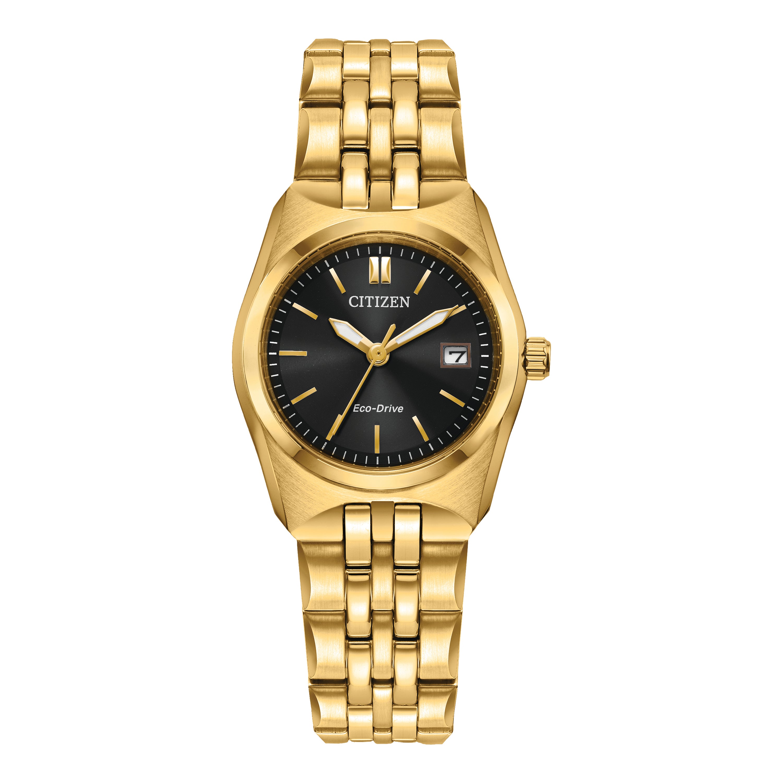 Ladies Corso Eco-Drive Gold-Tone Stainless Steel Watch Black Dial