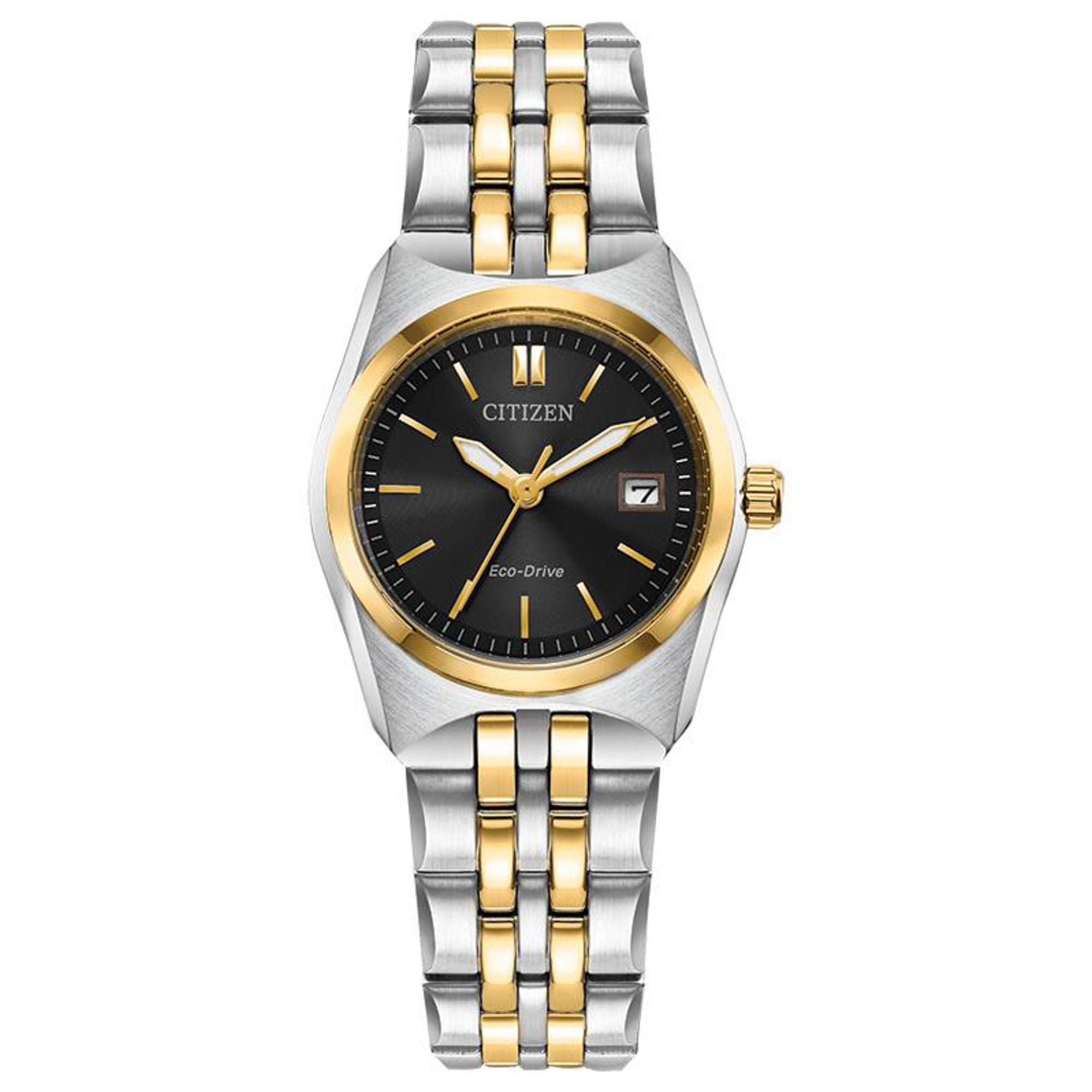 Ladies' Corso Eco-Drive Two-Tone Stainless steel Watch, Black Dial