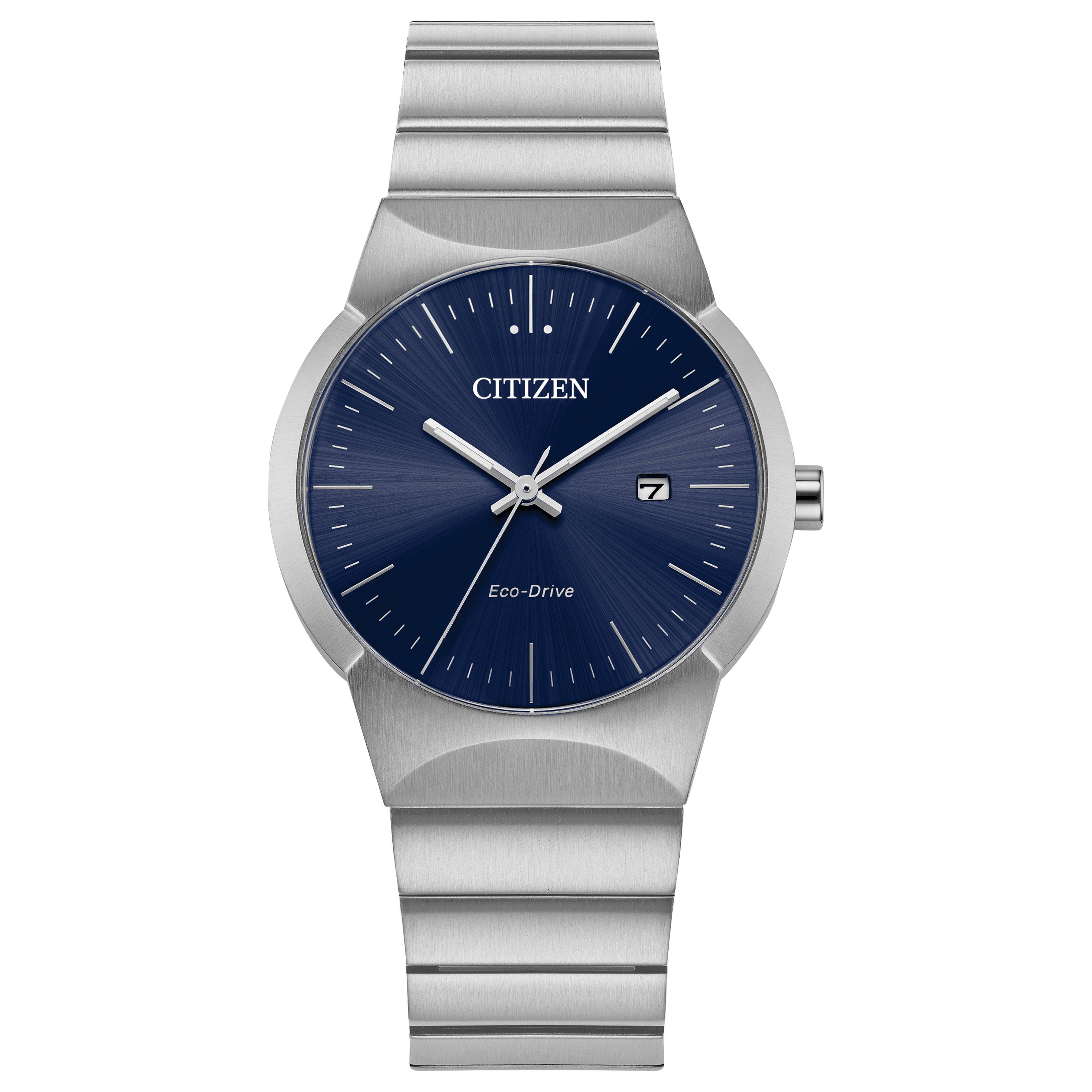 Ladies Axiom Eco-Drive Silver-Tone Stainless Steel Watch Navy Dial