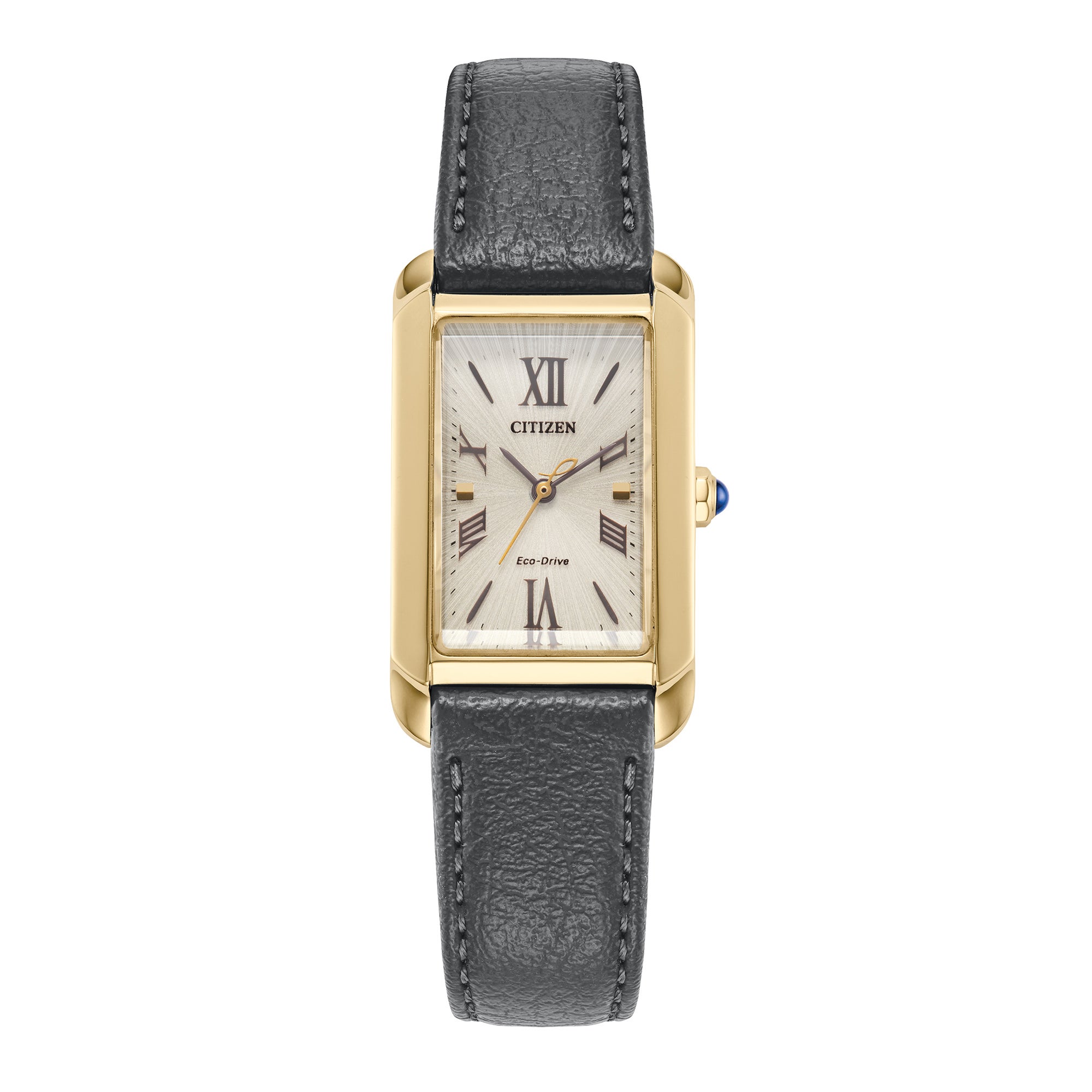Ladies Citizen L Bianca Eco-Drive Gold & Gray Leather Strap Gold Dial