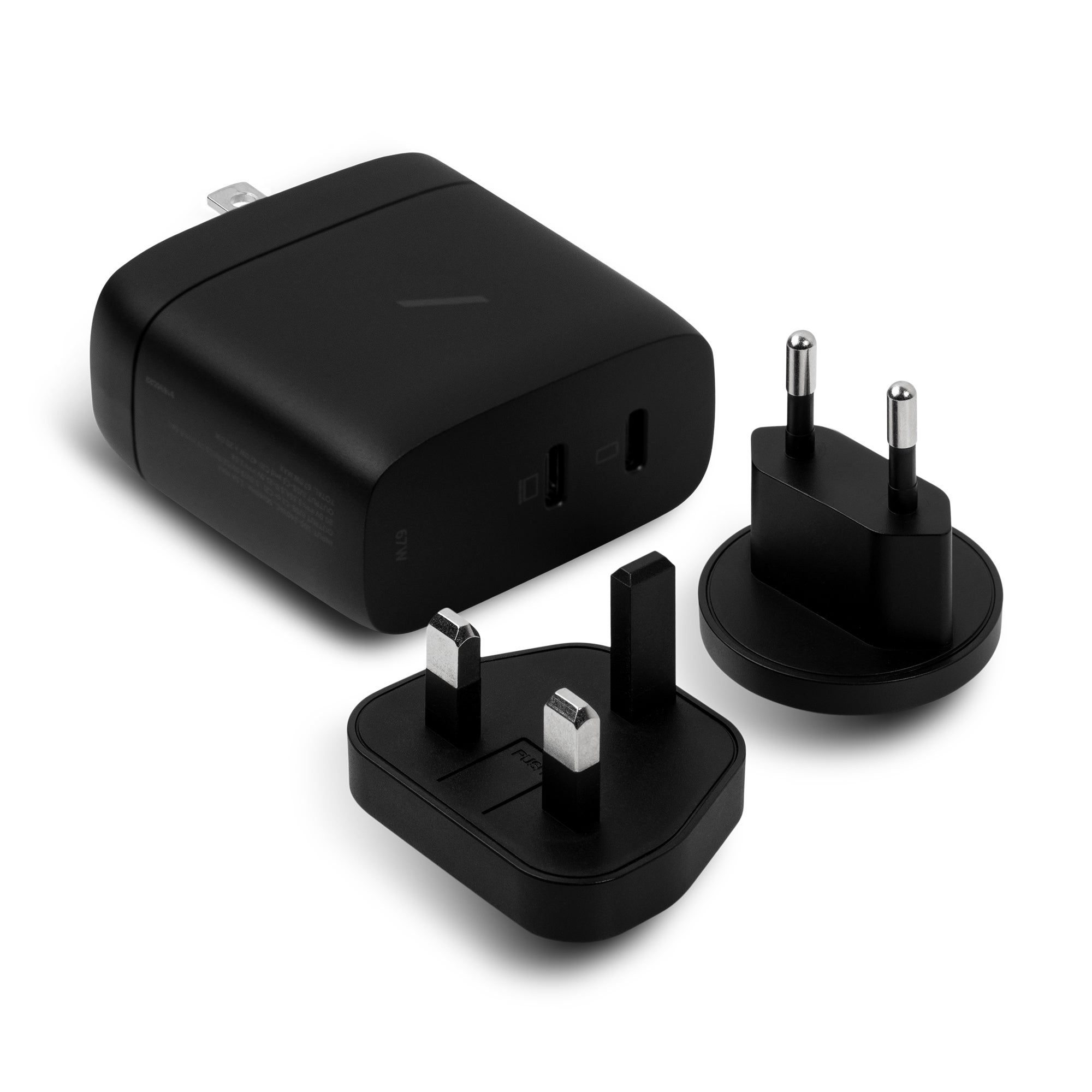 Fast Gan PD 67W Charger w/ 2 USB-C Ports Black
