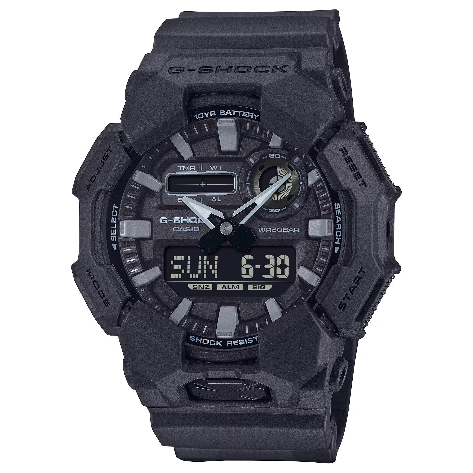 Mens GA010 G-Shock Large Ana-Digi Watch Gray & Black