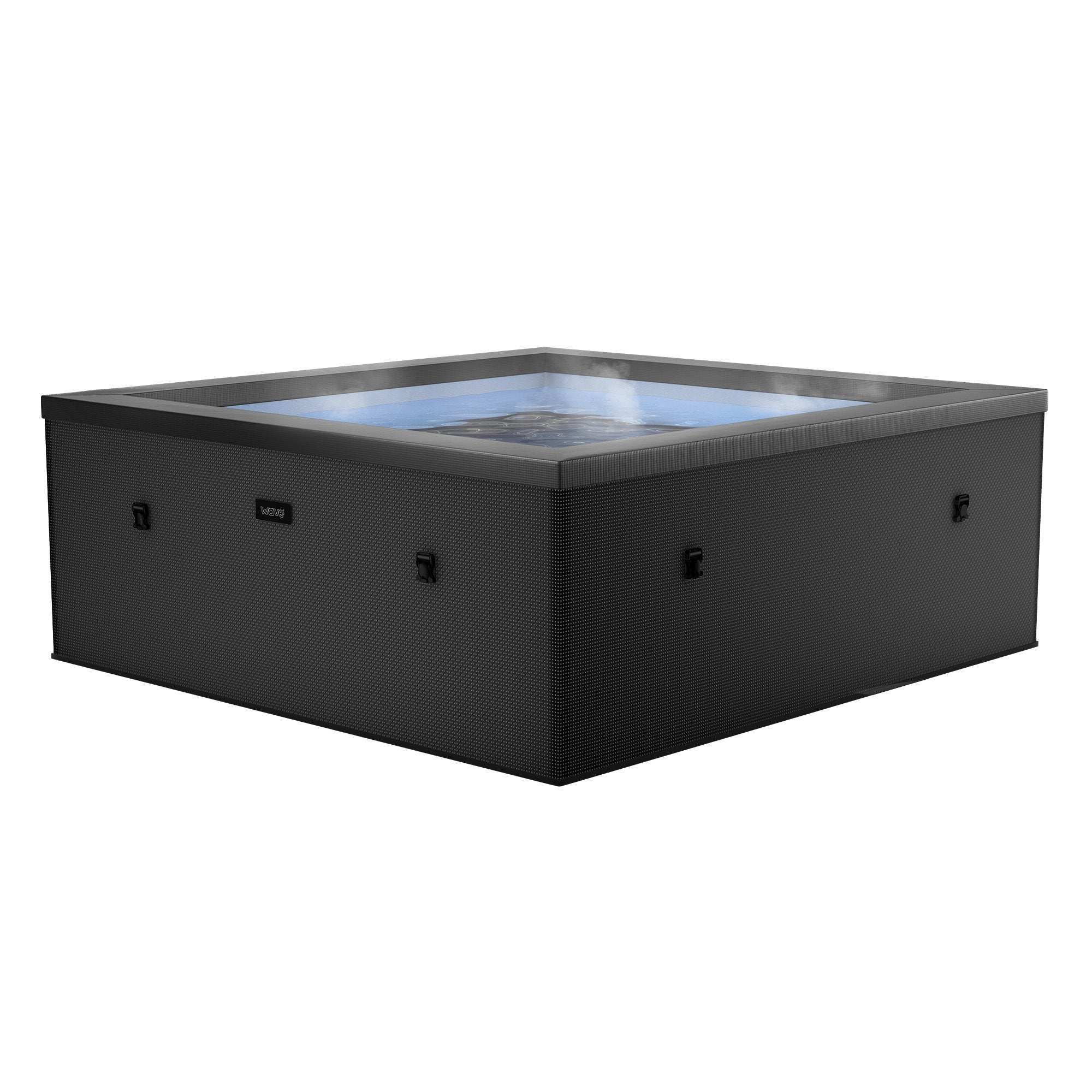 Garda Square 6 Person Eco Foam Spa Charcoal Black