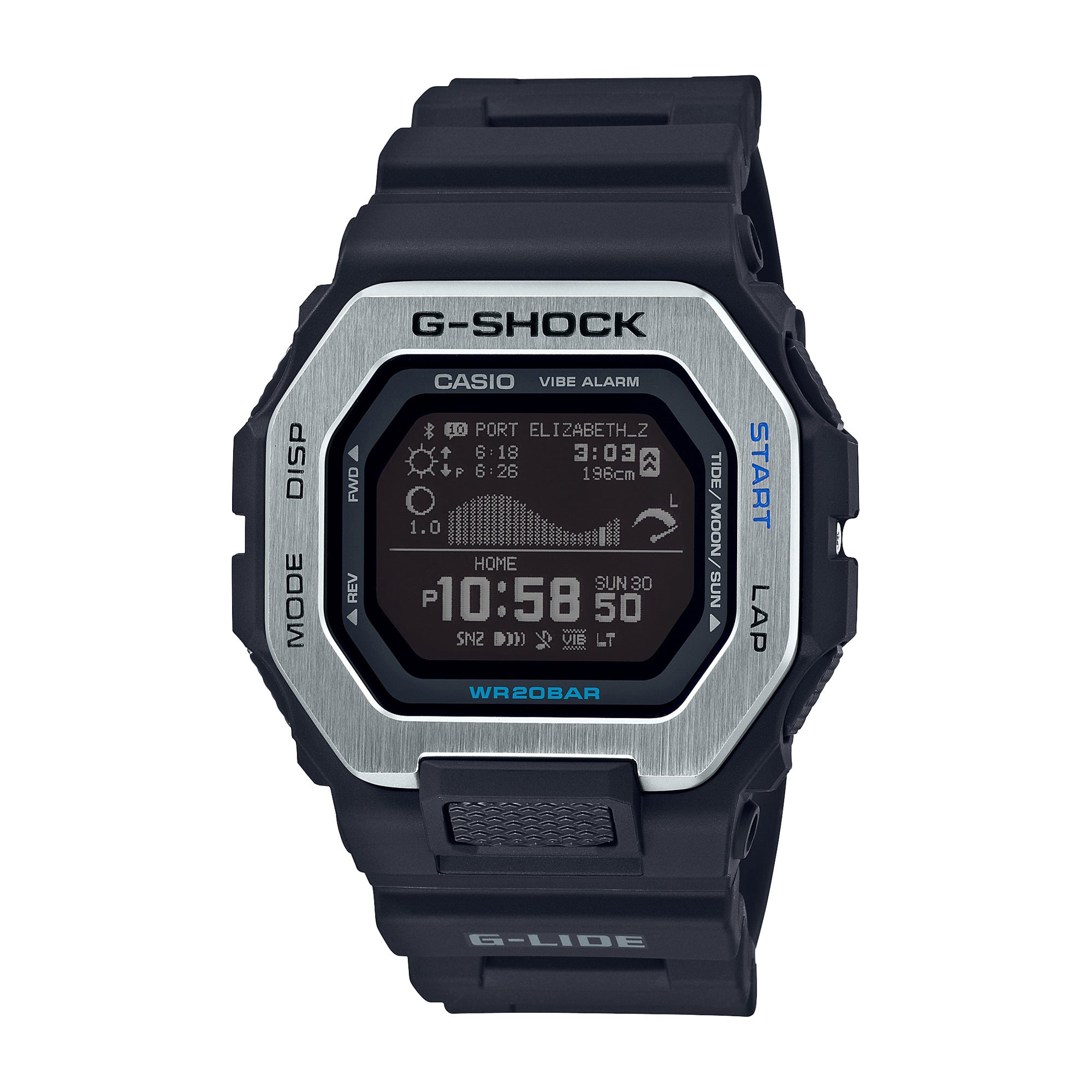 Men's G-LIDE Bluetooth Surfers Digital Black Resin Watch