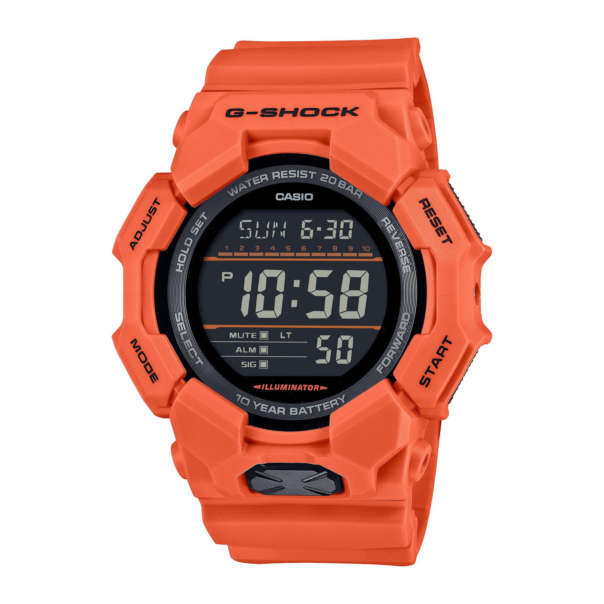 Mens GD010 Large LED Digital Watch Orange