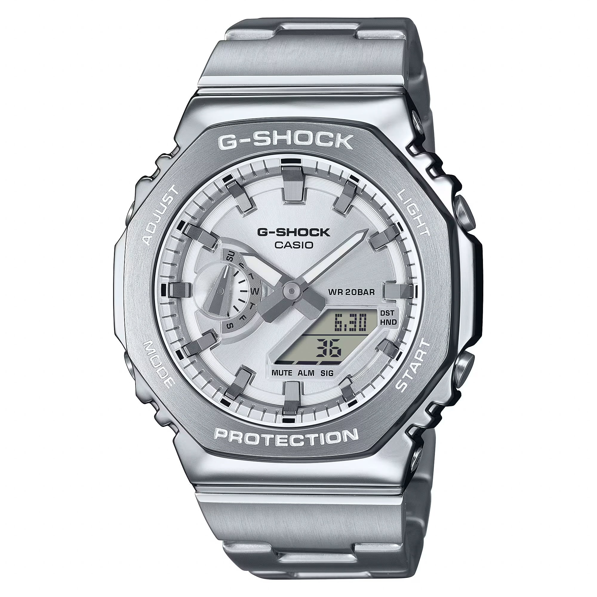Mens 2100 G-Shock Octagon G-Steel Stainless Steel Watch