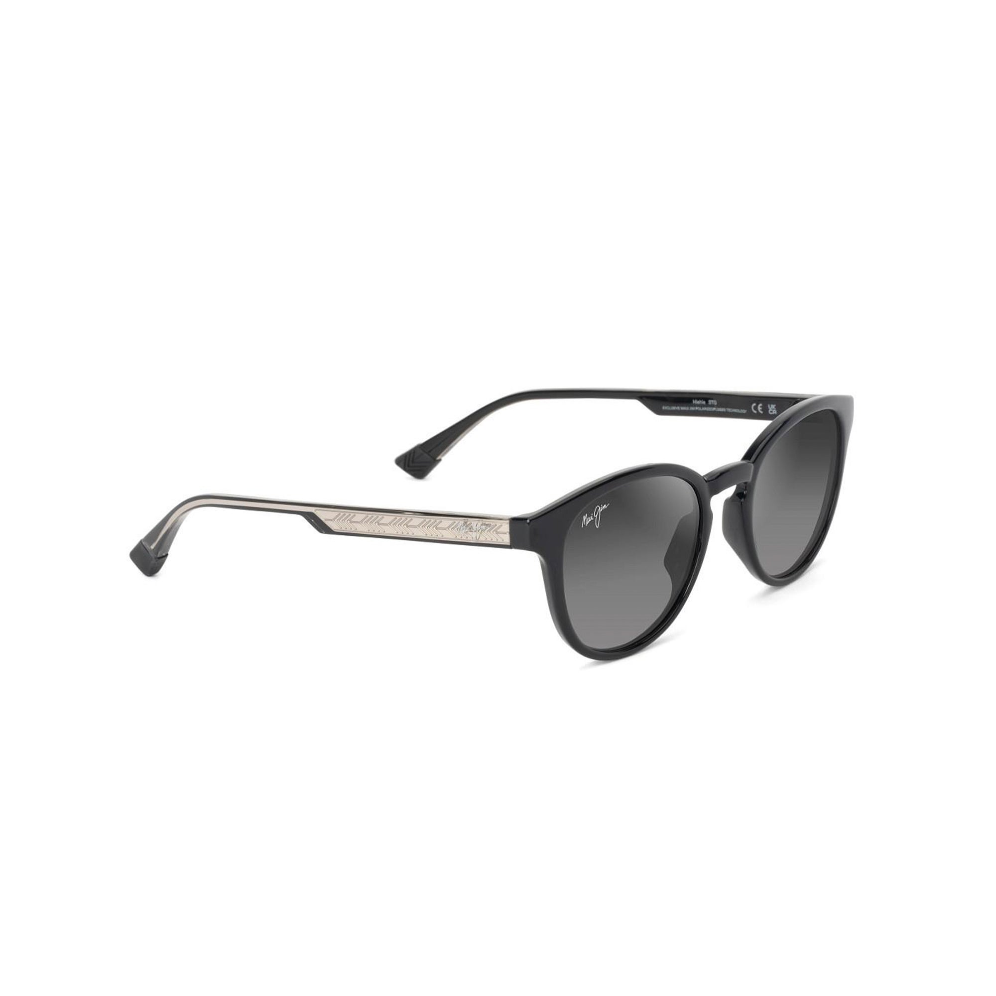 Hiehie Polarized Sunglasses Shiny Black Frame Neutral Gray Lens