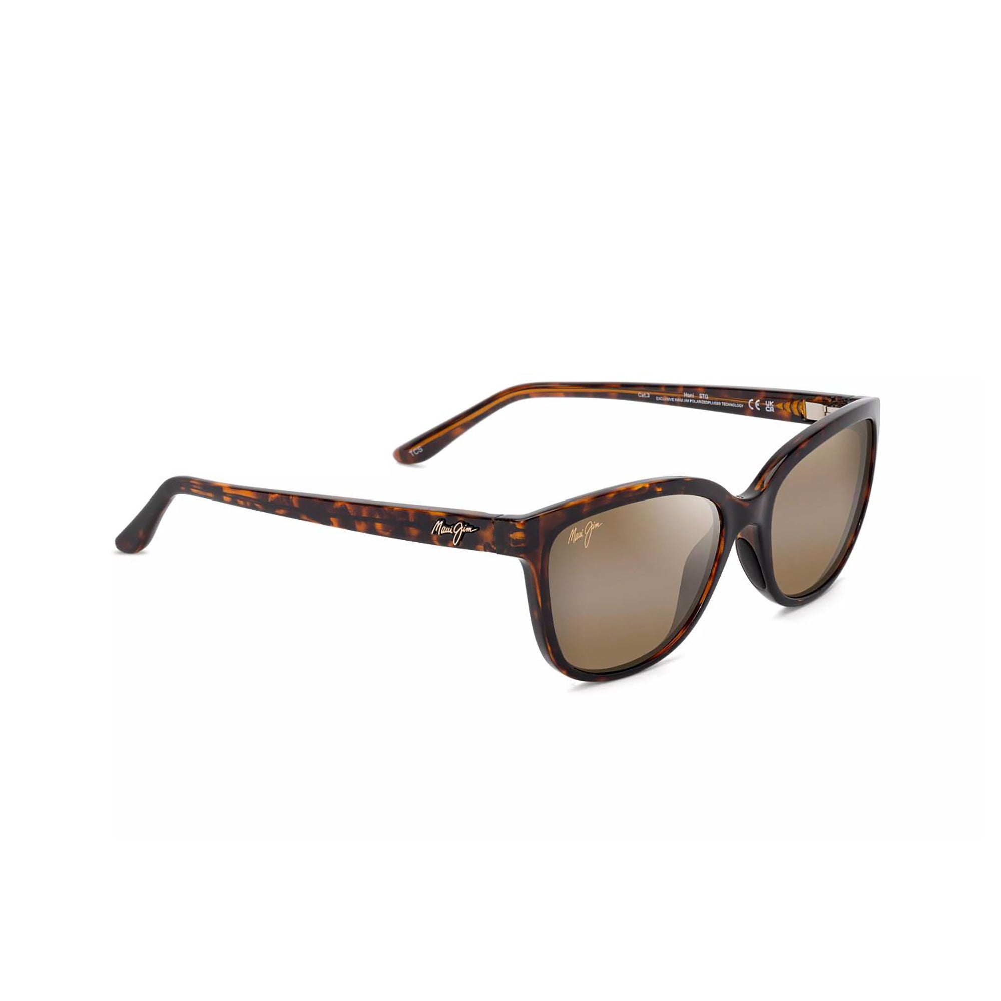 Honi Polarized Sunglasses Shiny Dark Havana Frame HCL Bronze Lens