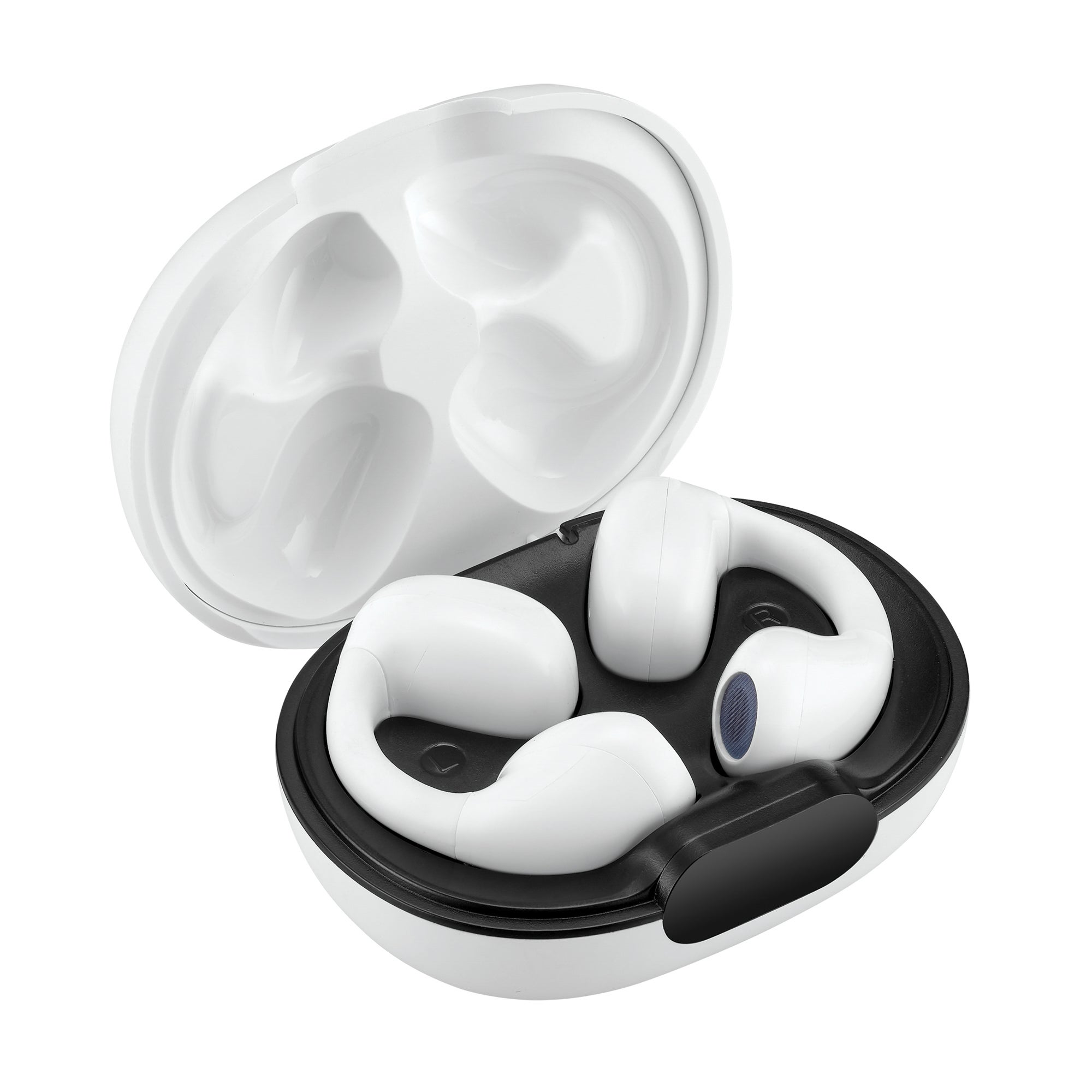 Truly Wireless Open Ear Clip Earbuds w/ Charging Case White