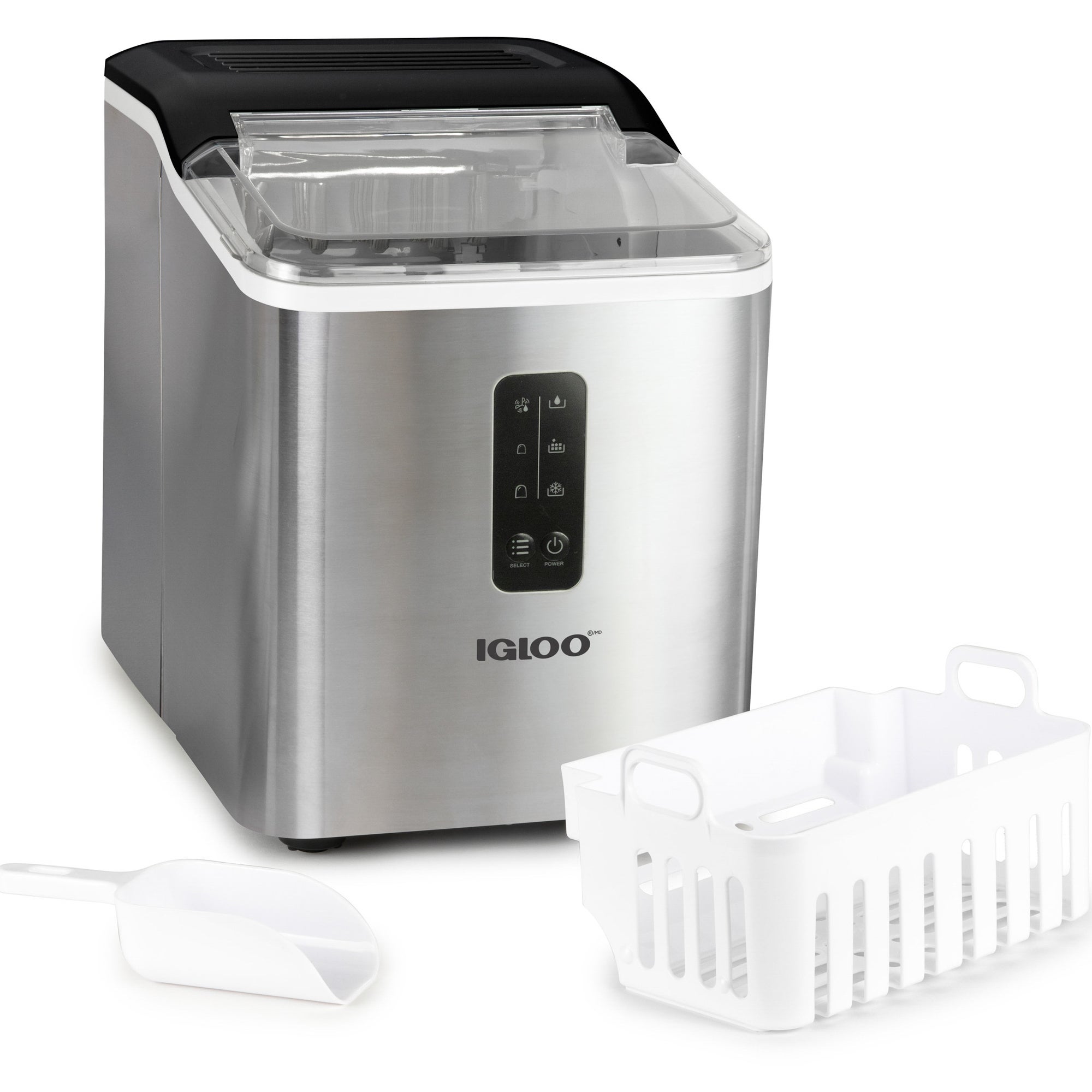26lb Automatic Self-Cleaning Ice Maker Stainless Steel