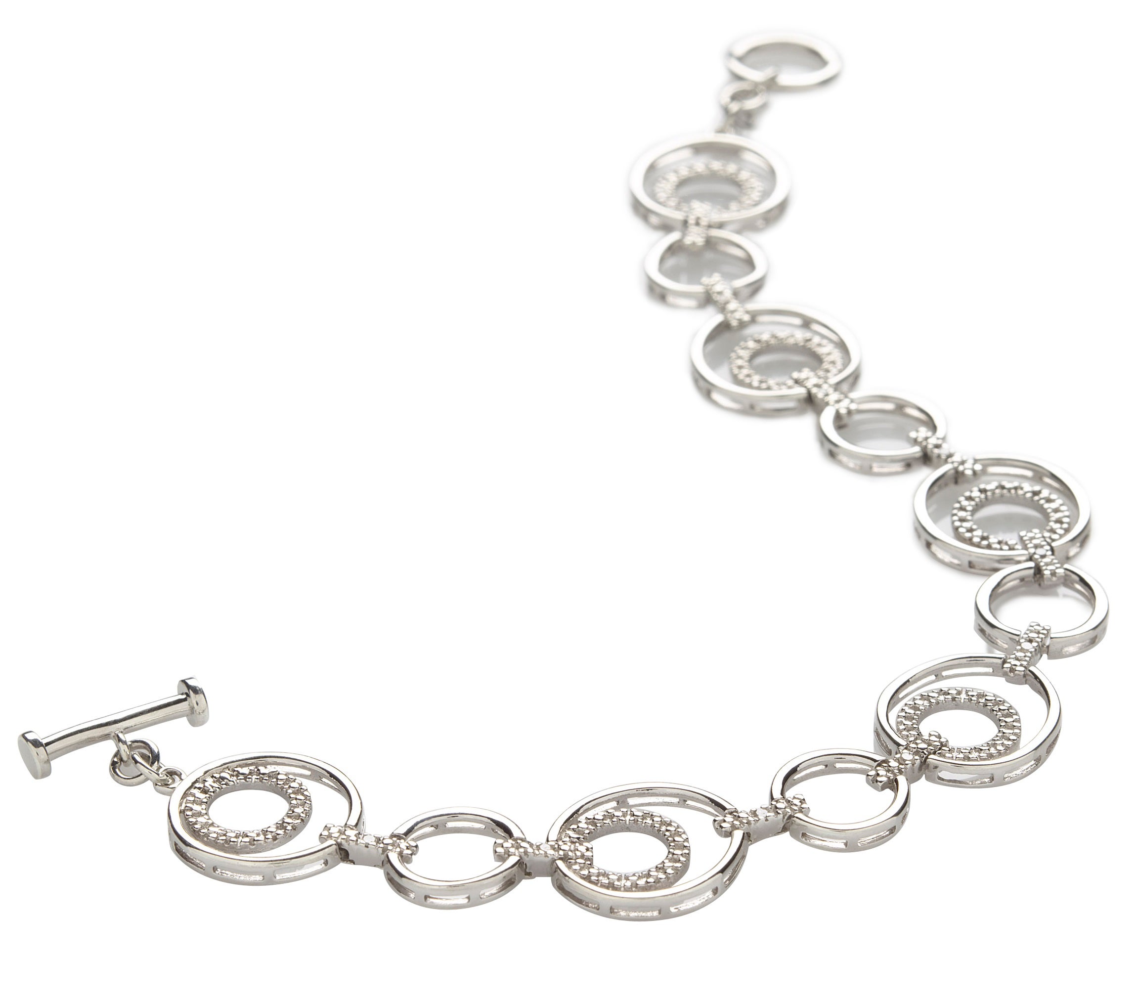 Sterling Silver Circle Diamond Bracelet