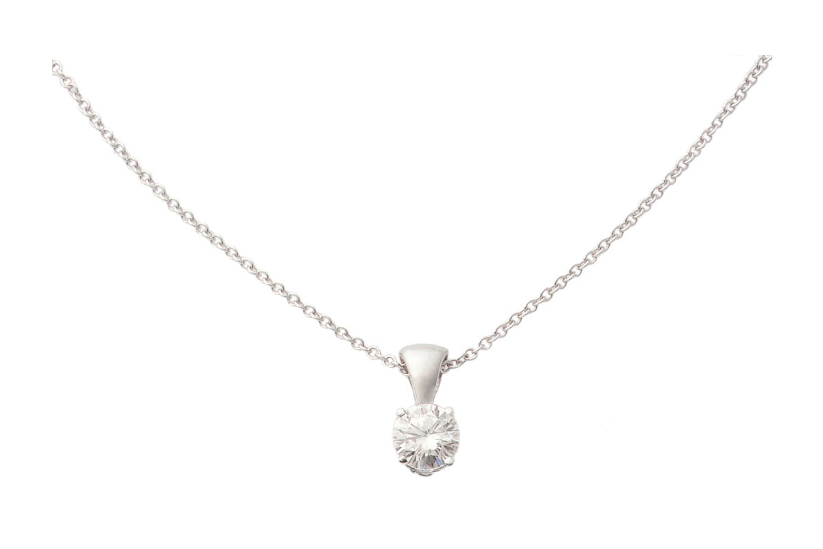 14k White Gold Diamond Necklace .33ct